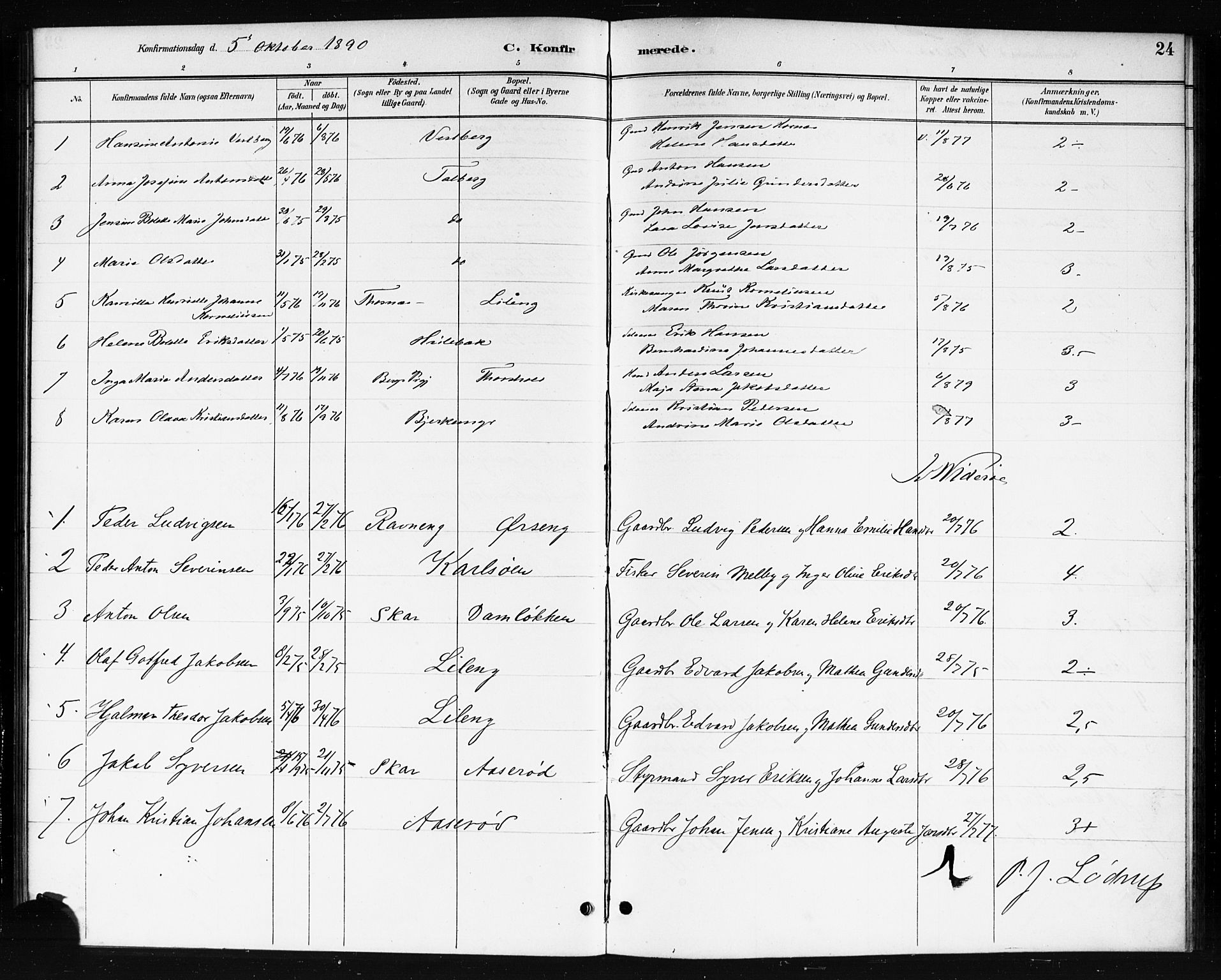Skjeberg prestekontor Kirkebøker, SAO/A-10923/F/Fb/L0001: Parish register (official) no. II 1, 1886-1894, p. 24