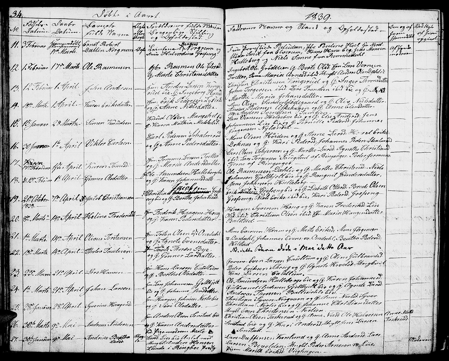 Nes prestekontor, Hedmark, AV/SAH-PREST-020/L/La/L0004: Parish register (copy) no. 4, 1832-1861, p. 34