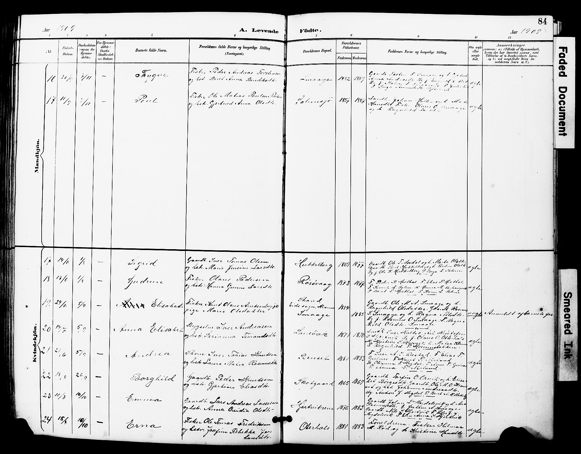 Ministerialprotokoller, klokkerbøker og fødselsregistre - Møre og Romsdal, AV/SAT-A-1454/560/L0725: Parish register (copy) no. 560C02, 1895-1930, p. 84