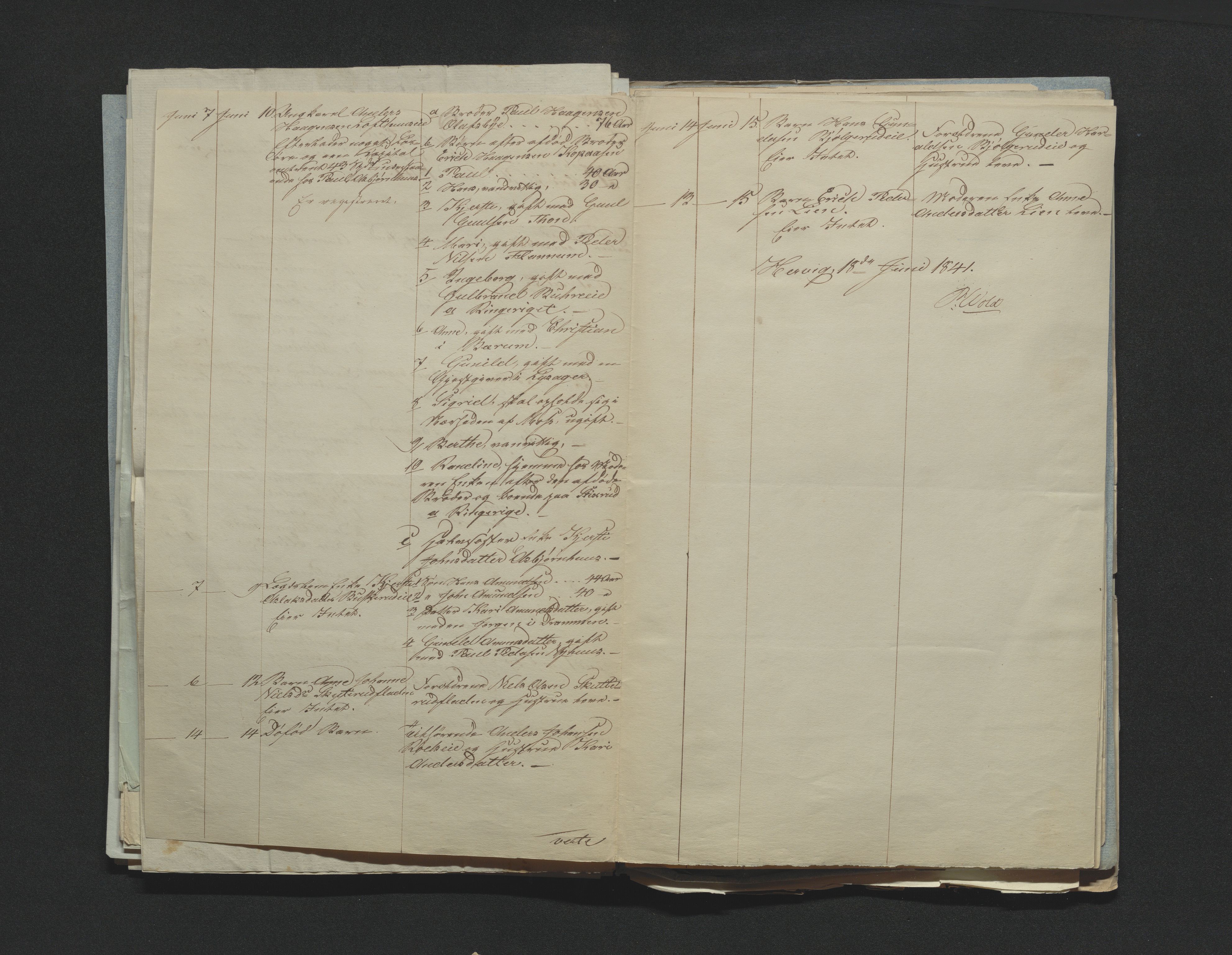 Eiker, Modum og Sigdal sorenskriveri, AV/SAKO-A-123/H/Ha/Hab/L0006: Dødsfallsmeldinger, 1841-1845