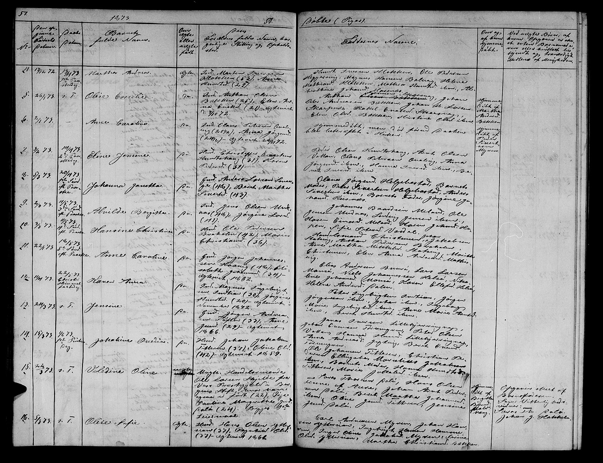 Ministerialprotokoller, klokkerbøker og fødselsregistre - Sør-Trøndelag, SAT/A-1456/634/L0539: Parish register (copy) no. 634C01, 1866-1873, p. 57