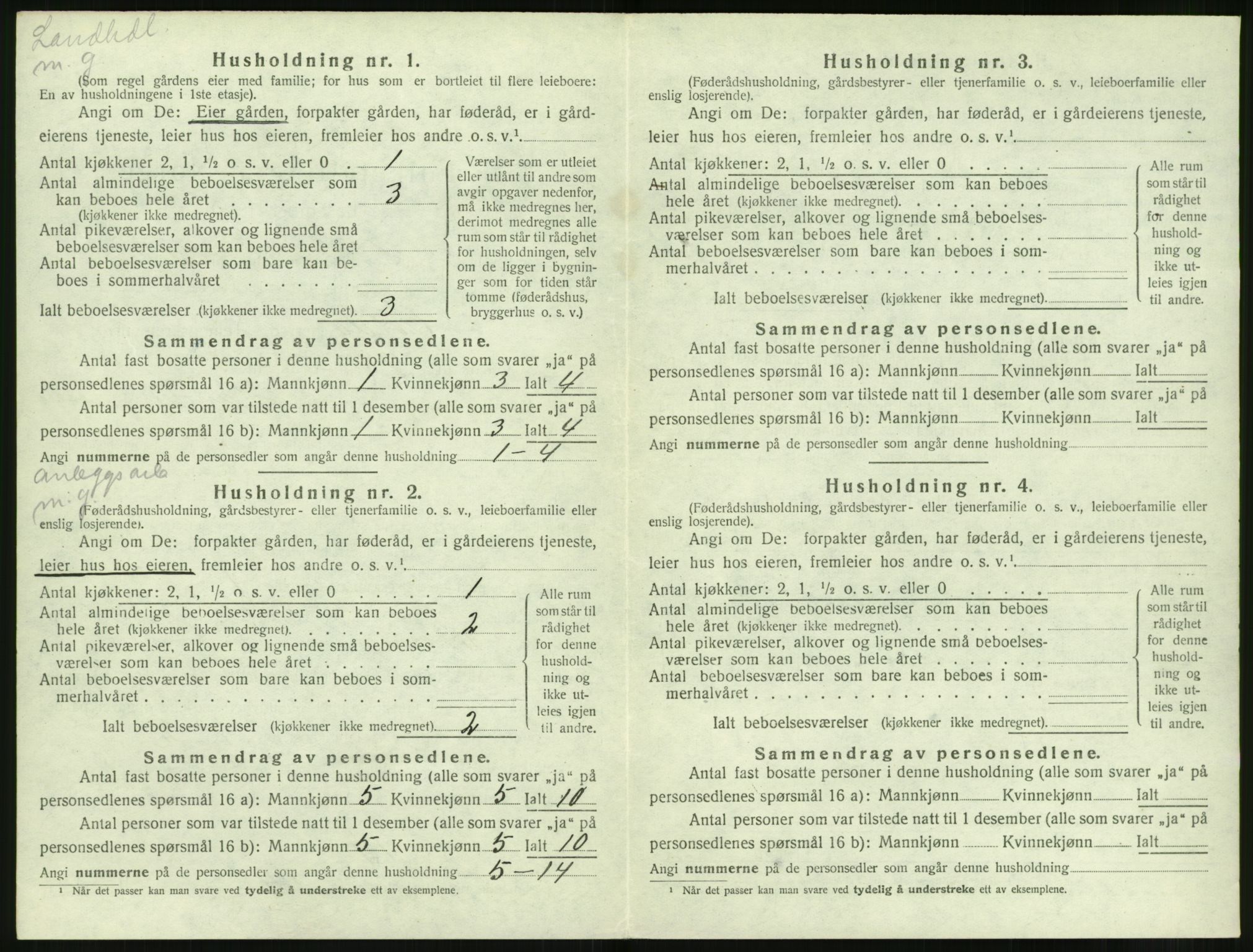 SAT, 1920 census for Volda, 1920, p. 1139