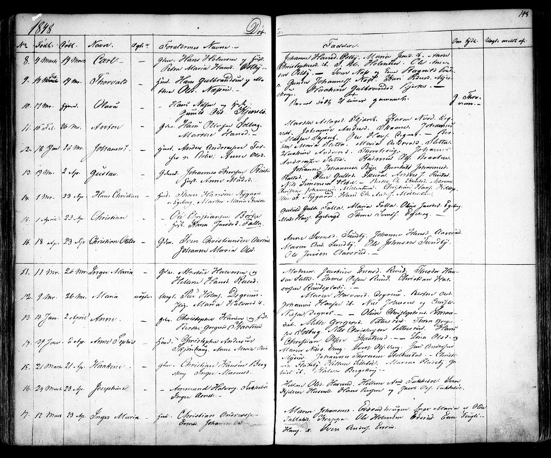 Enebakk prestekontor Kirkebøker, AV/SAO-A-10171c/F/Fa/L0009: Parish register (official) no. I 9, 1832-1861, p. 143