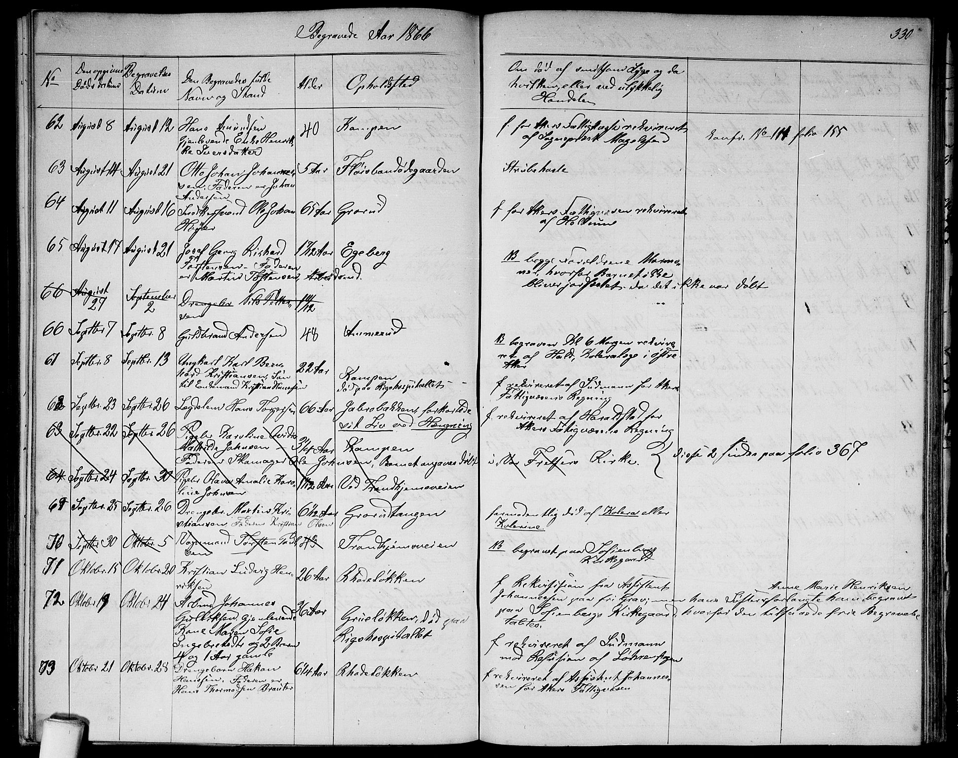 Østre Aker prestekontor Kirkebøker, SAO/A-10840/G/Ga/L0002: Parish register (copy) no. I 2, 1861-1867, p. 330