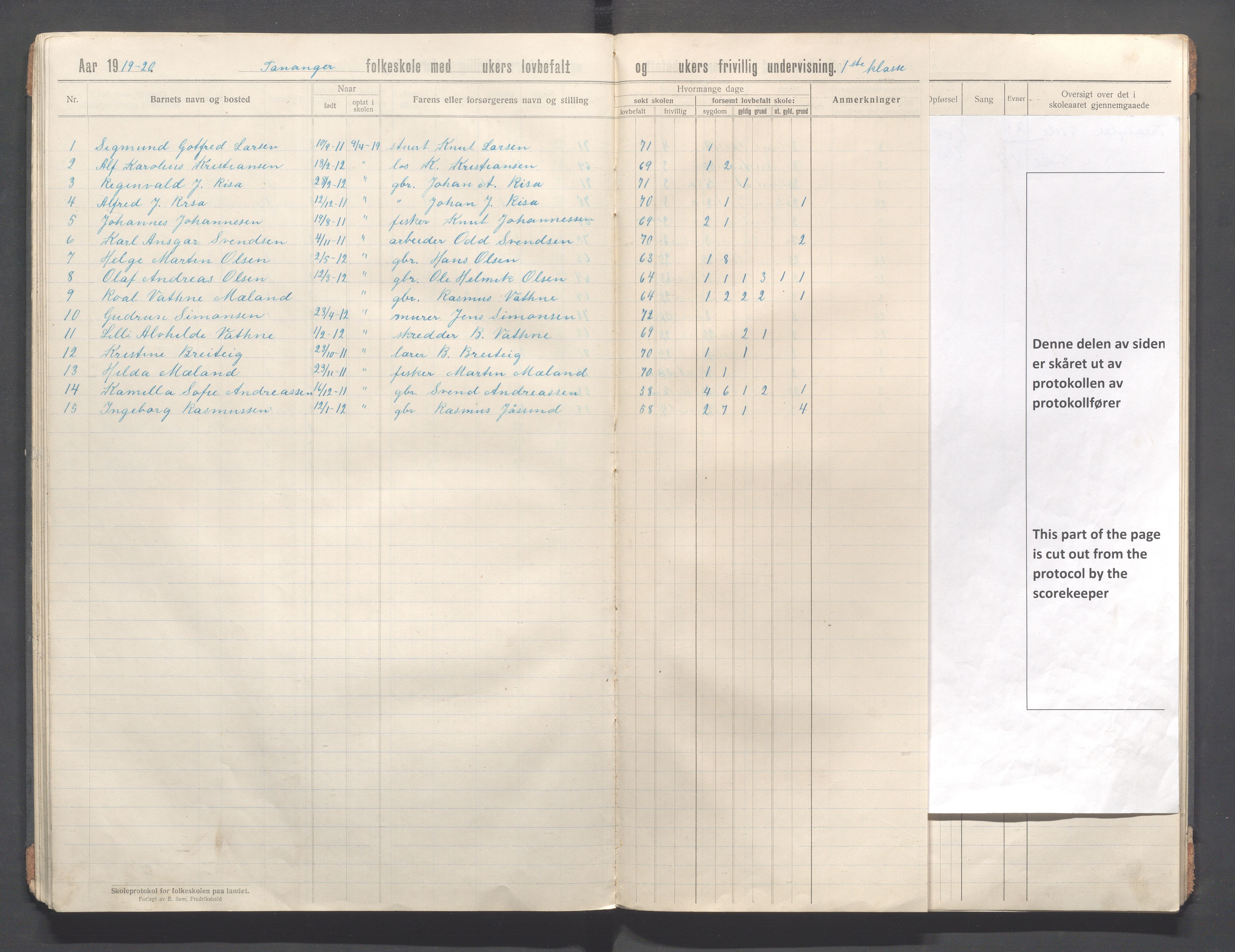 Håland kommune - Tananger skole, IKAR/K-102443/F/L0006: Skoleprotokoll, 1915-1920, p. 47