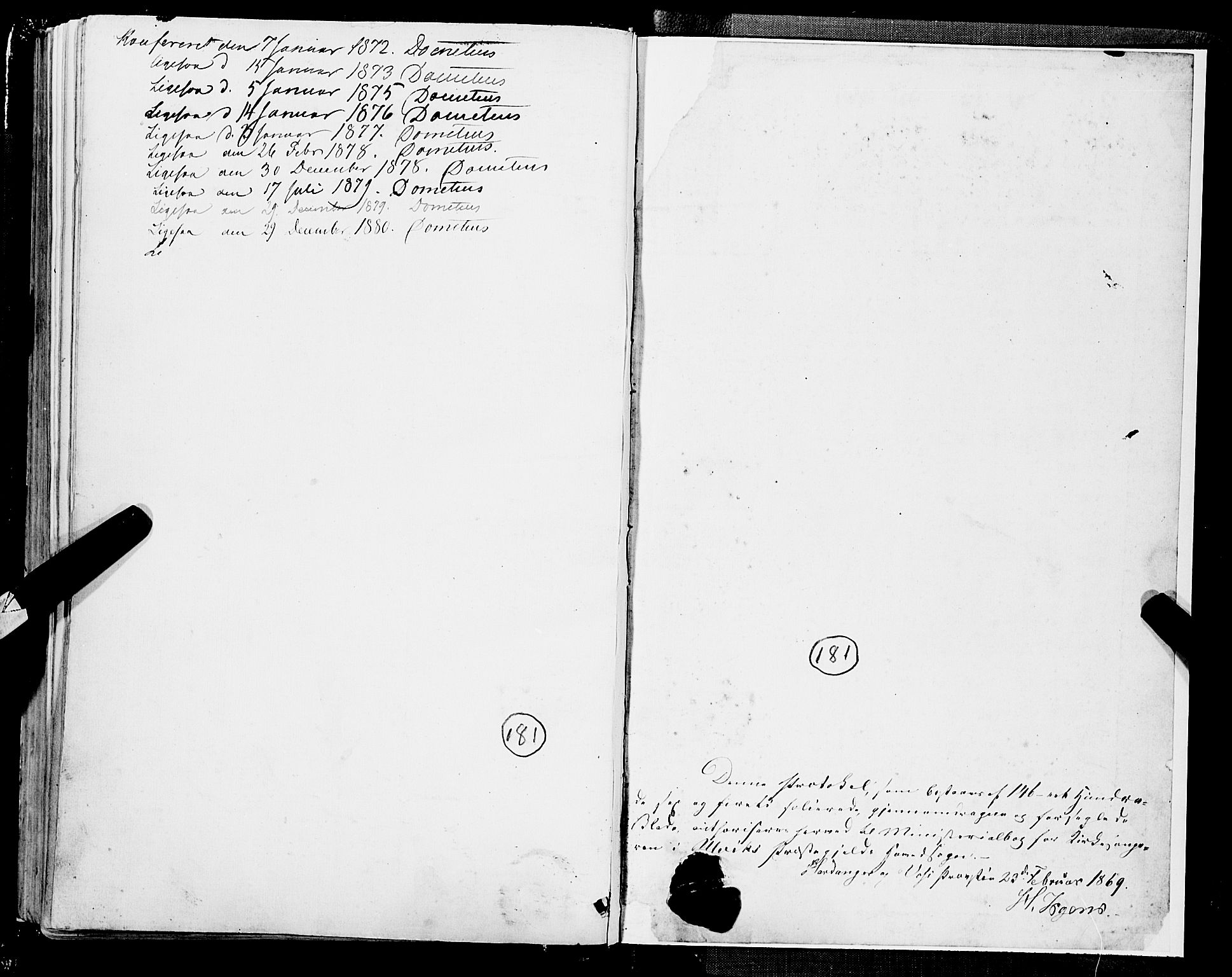 Ulvik sokneprestembete, SAB/A-78801/H/Hab: Parish register (copy) no. A 2, 1869-1882