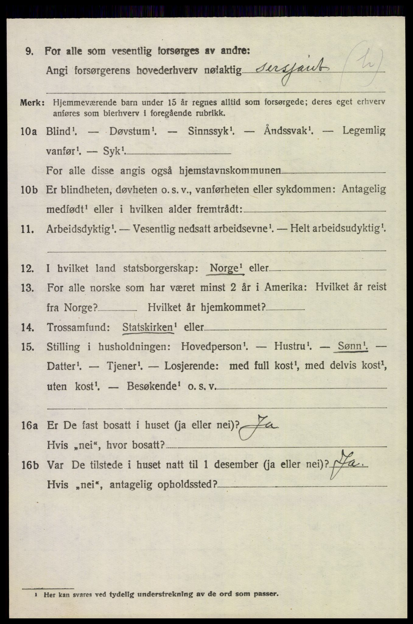 SAH, 1920 census for Trysil, 1920, p. 15534