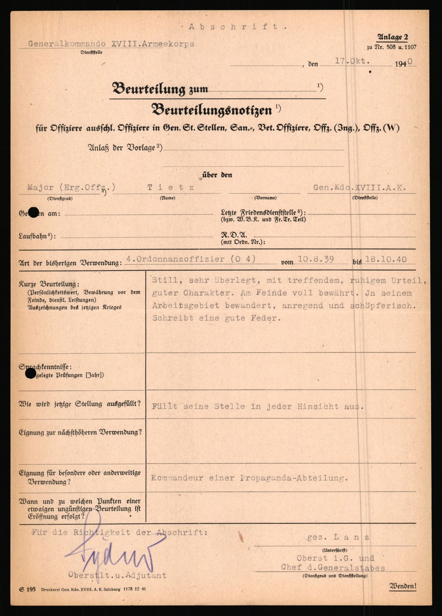 Forsvarets Overkommando. 2 kontor. Arkiv 11.4. Spredte tyske arkivsaker, AV/RA-RAFA-7031/D/Dar/Dara/L0019: Personalbøker og diverse, 1940-1945, p. 474