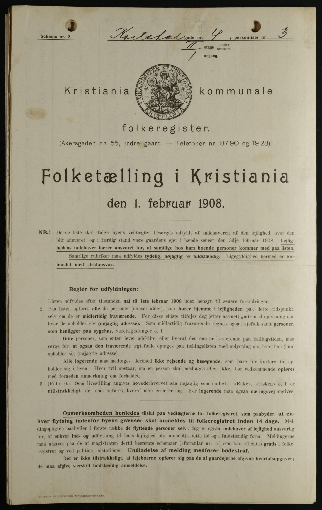 OBA, Municipal Census 1908 for Kristiania, 1908, p. 43879