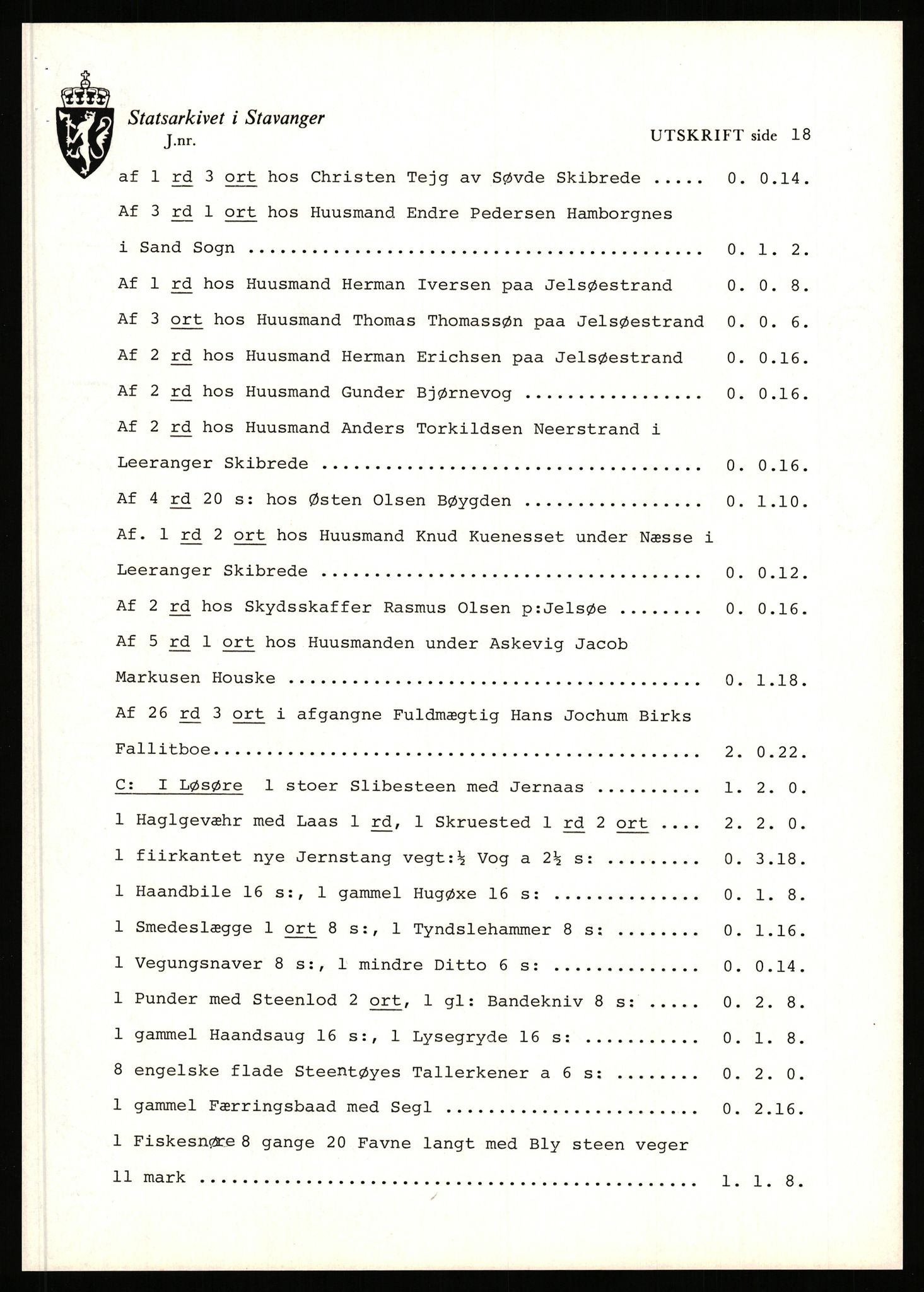 Statsarkivet i Stavanger, AV/SAST-A-101971/03/Y/Yj/L0003: Avskrifter sortert etter gårdsnavn: Askje - Auglend, 1750-1930, p. 58