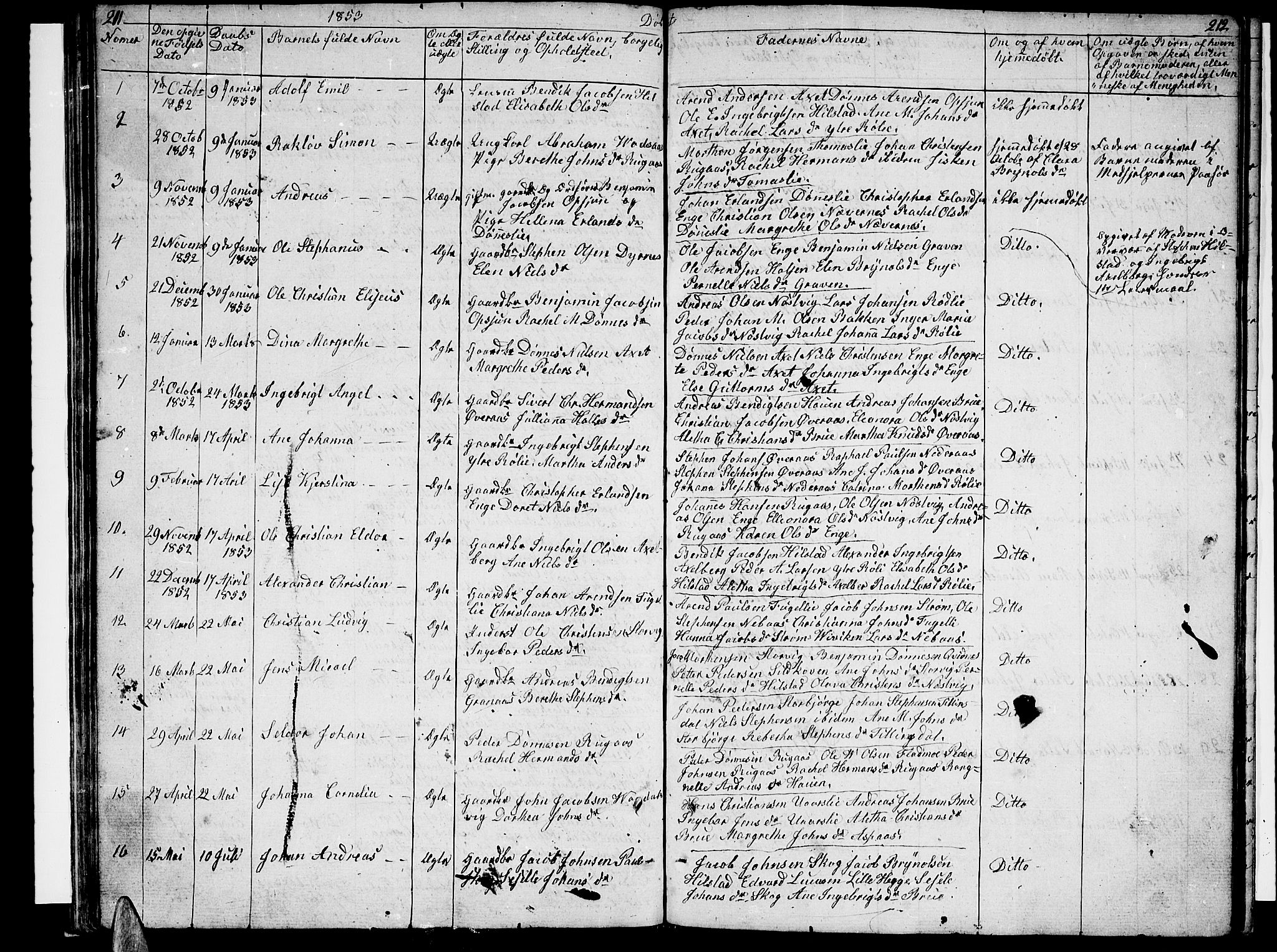 Ministerialprotokoller, klokkerbøker og fødselsregistre - Nordland, AV/SAT-A-1459/814/L0228: Parish register (copy) no. 814C01, 1838-1858, p. 211-212