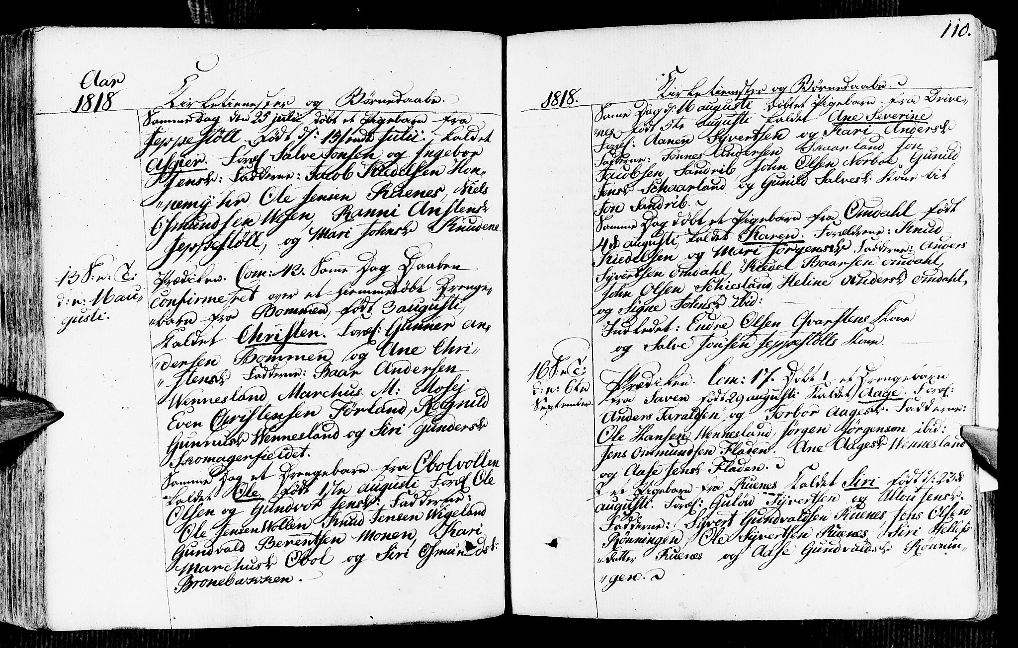 Vennesla sokneprestkontor, SAK/1111-0045/Fa/Fab/L0002: Parish register (official) no. A 2, 1794-1834, p. 110