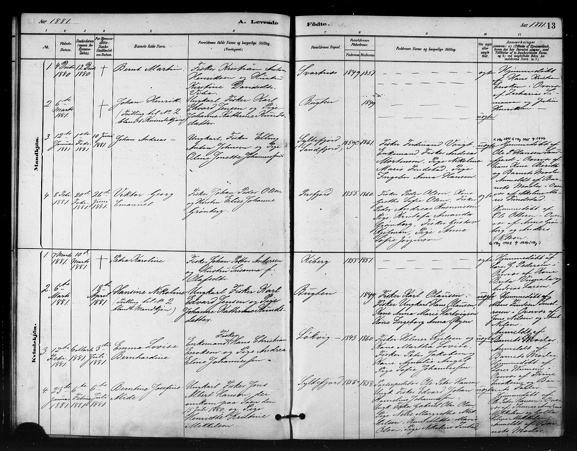 Vardø sokneprestkontor, SATØ/S-1332/H/Ha/L0008kirke: Parish register (official) no. 8, 1879-1887, p. 13