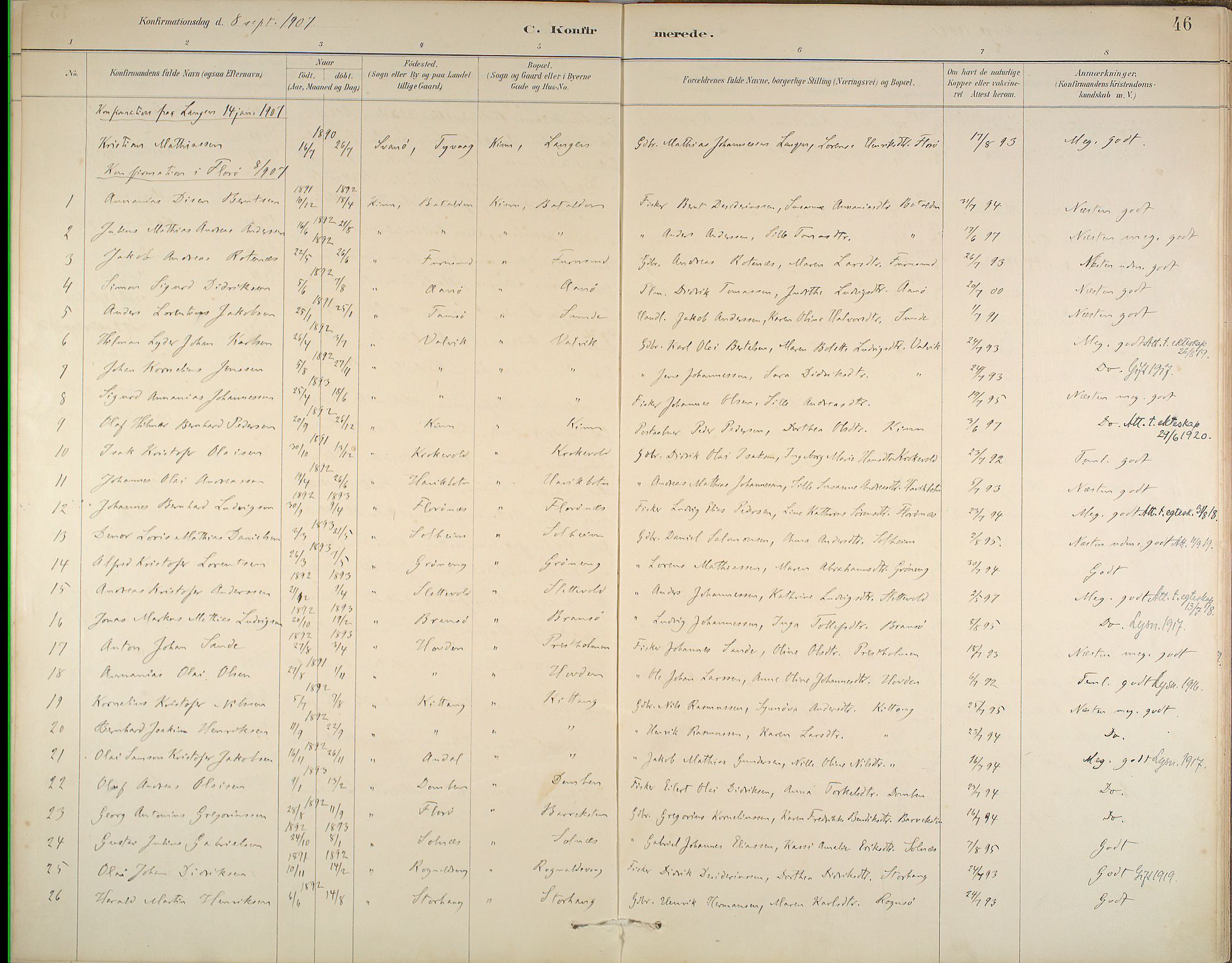 Kinn sokneprestembete, SAB/A-80801/H/Haa/Haab/L0006: Parish register (official) no. B 6, 1883-1925, p. 46