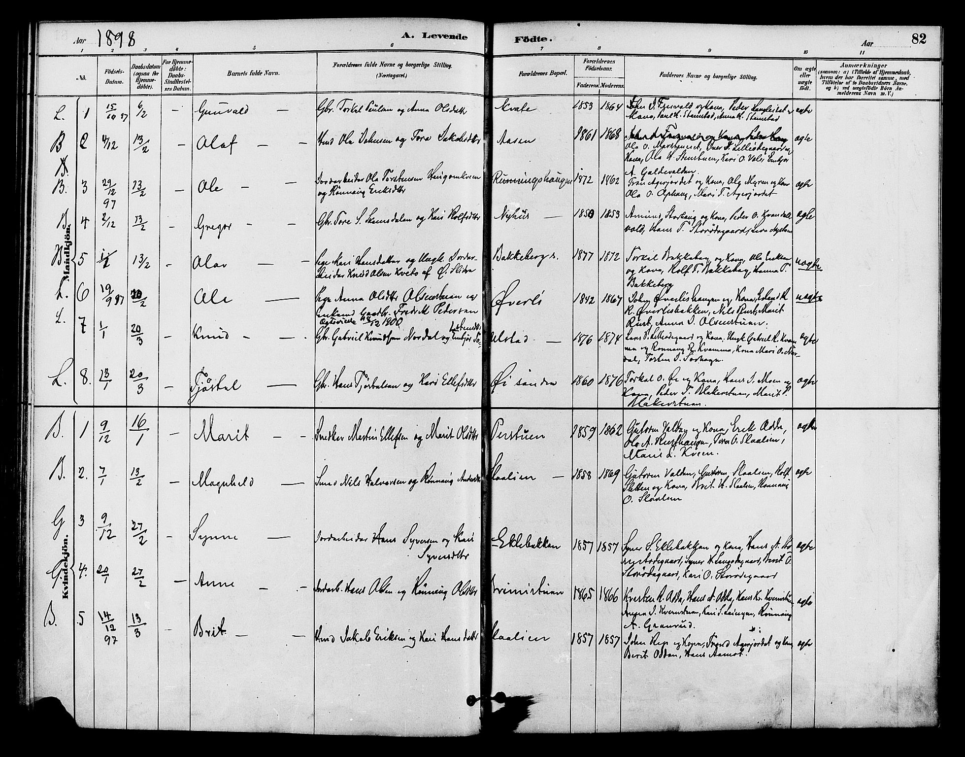 Lom prestekontor, AV/SAH-PREST-070/K/L0008: Parish register (official) no. 8, 1885-1898, p. 82