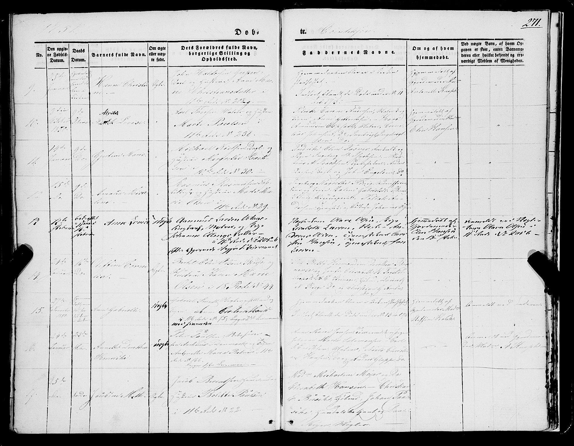 Domkirken sokneprestembete, AV/SAB-A-74801/H/Haa/L0019: Parish register (official) no. B 2, 1841-1851, p. 271