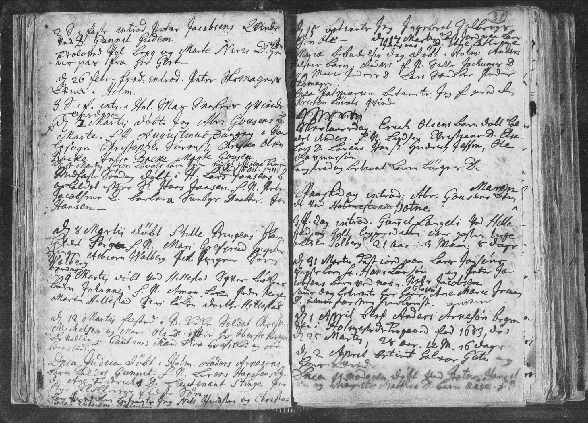 Botne kirkebøker, AV/SAKO-A-340/F/Fa/L0001b: Parish register (official) no. I 1B, 1707-1722, p. 31