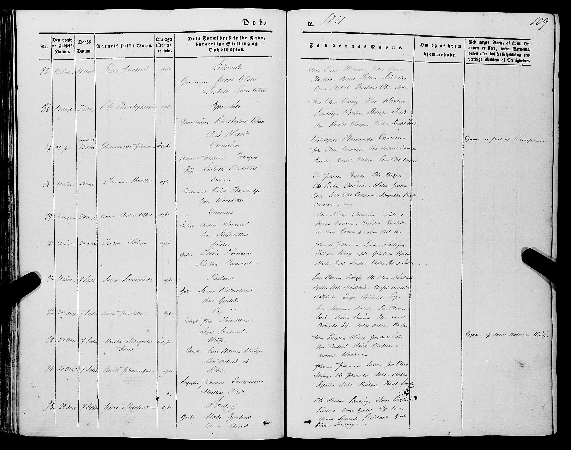 Kvinnherad sokneprestembete, SAB/A-76401/H/Haa: Parish register (official) no. A 7, 1843-1853, p. 109