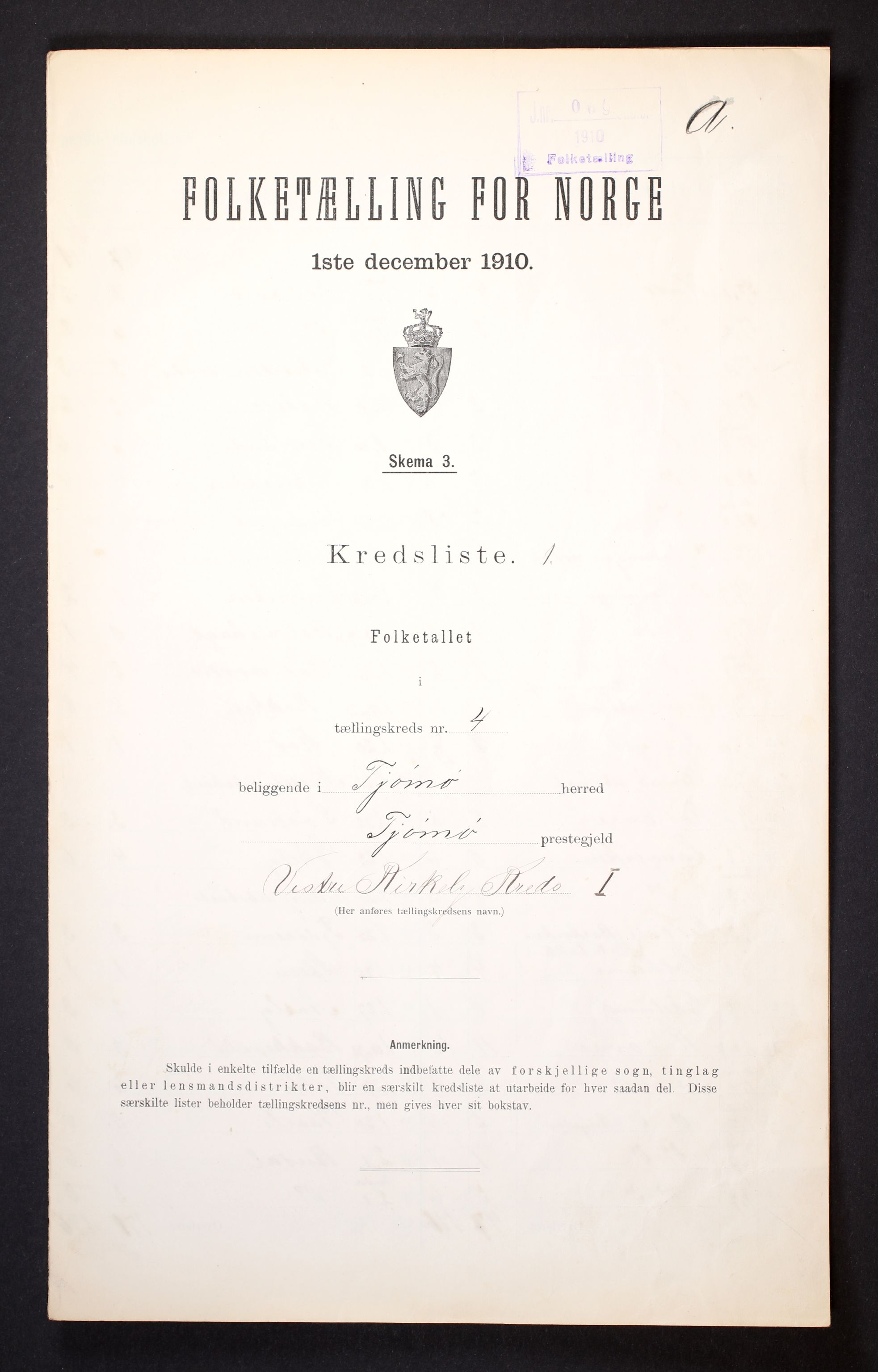 RA, 1910 census for Tjøme, 1910, p. 13