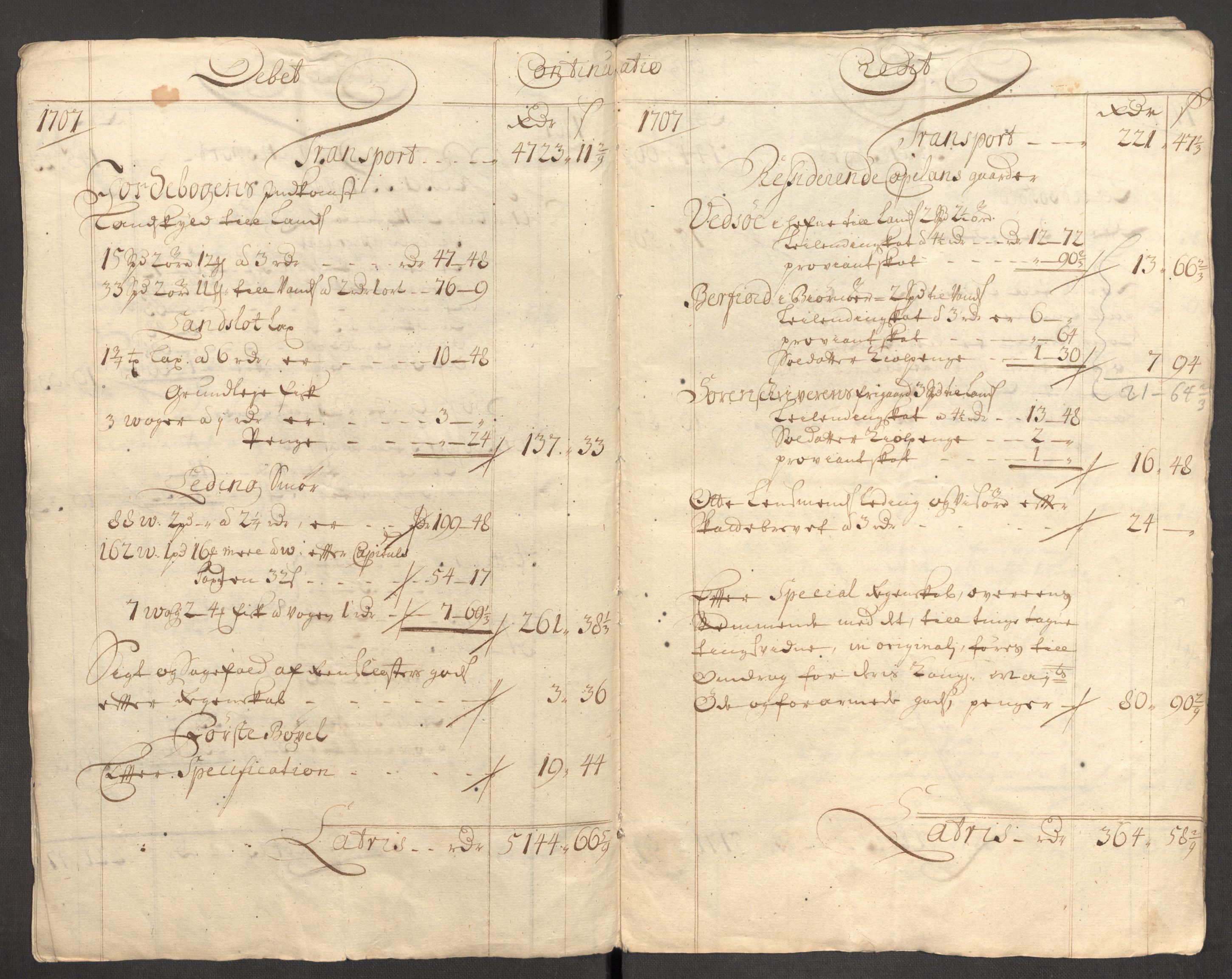 Rentekammeret inntil 1814, Reviderte regnskaper, Fogderegnskap, RA/EA-4092/R57/L3857: Fogderegnskap Fosen, 1706-1707, p. 274