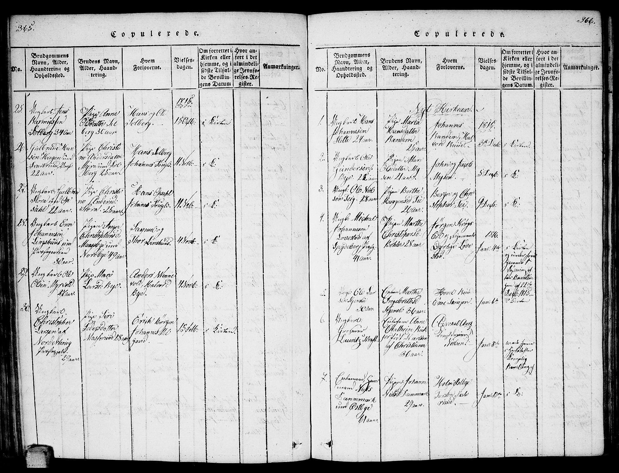 Enebakk prestekontor Kirkebøker, SAO/A-10171c/F/Fa/L0006: Parish register (official) no. I 6, 1815-1832, p. 365-366