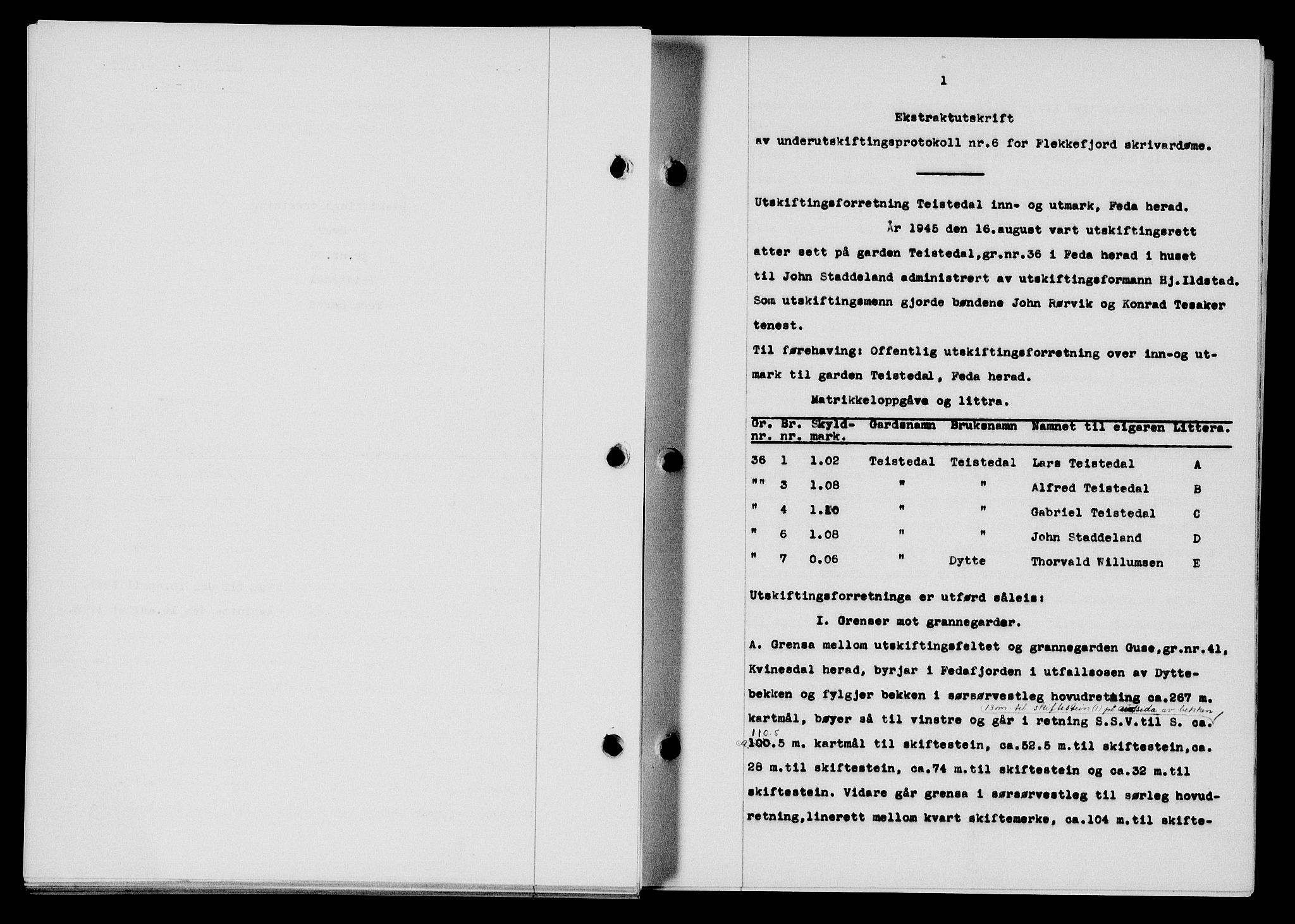 Flekkefjord sorenskriveri, SAK/1221-0001/G/Gb/Gba/L0060: Mortgage book no. A-8, 1945-1946, Diary no: : 133/1946