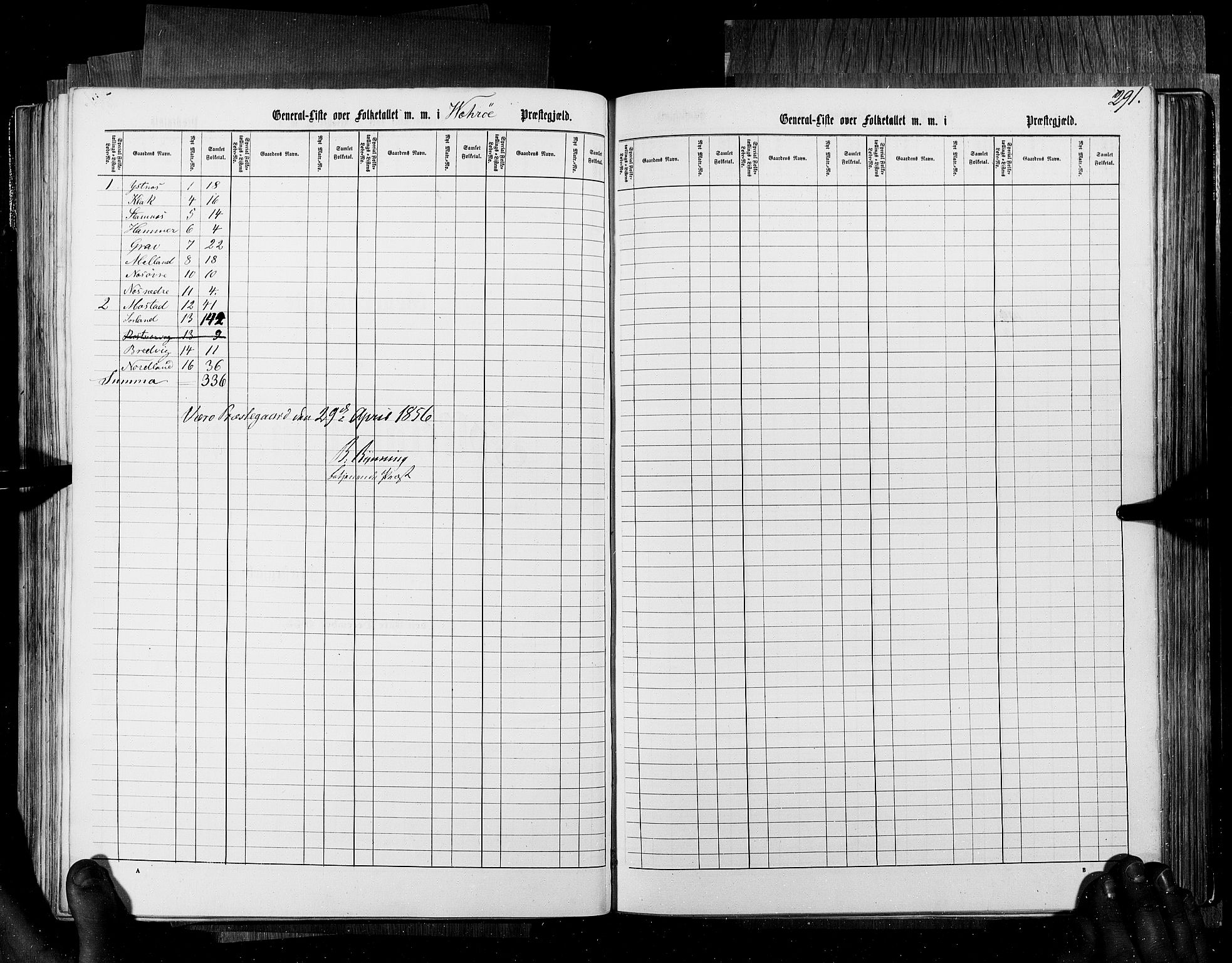 RA, Census 1855, vol. 6B: Nordland amt og Finnmarken amt, 1855, p. 291