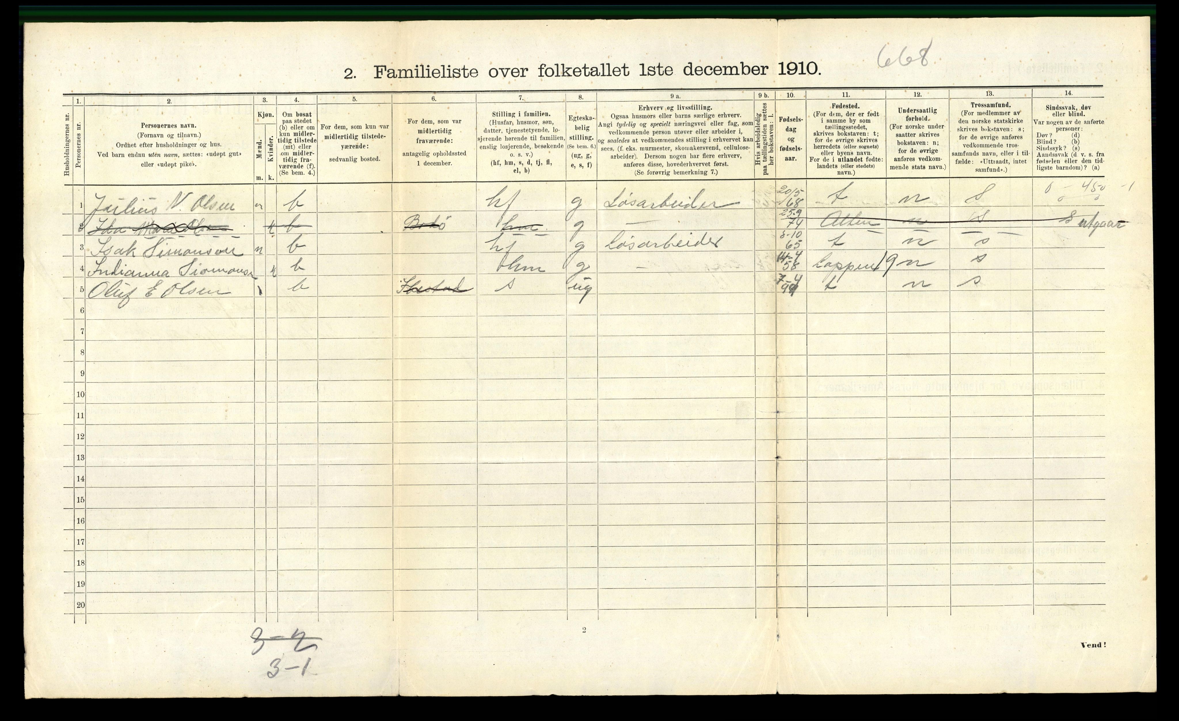 RA, 1910 census for Hammerfest, 1910, p. 785