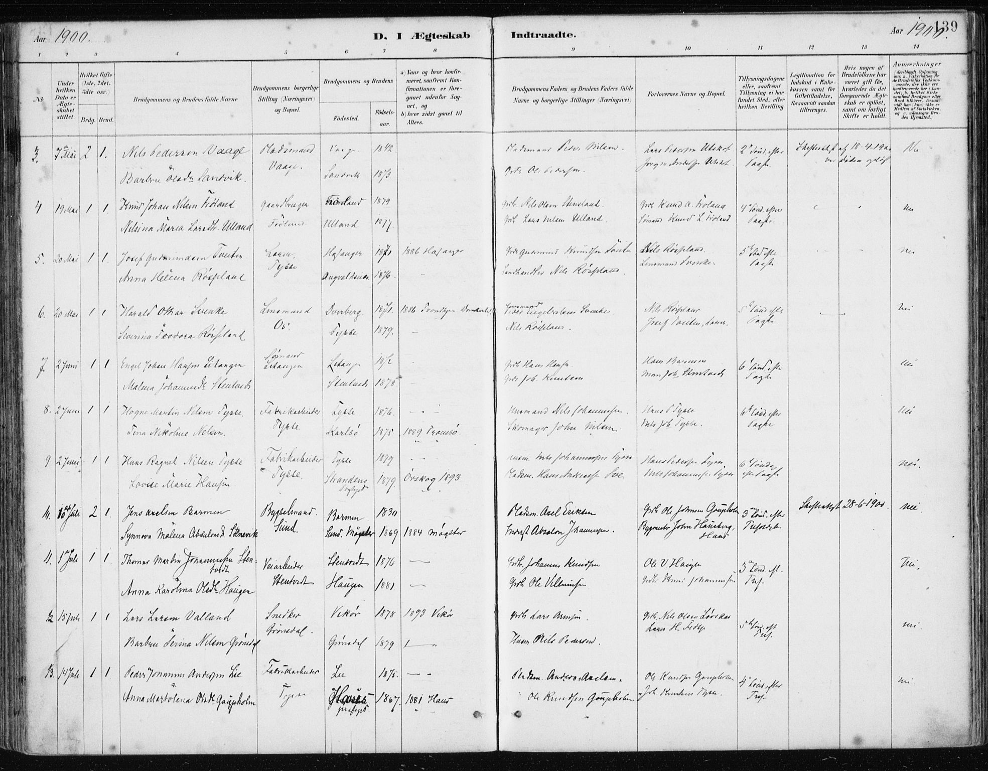 Samnanger Sokneprestembete, AV/SAB-A-77501/H/Haa: Parish register (official) no. A 1, 1885-1901, p. 139