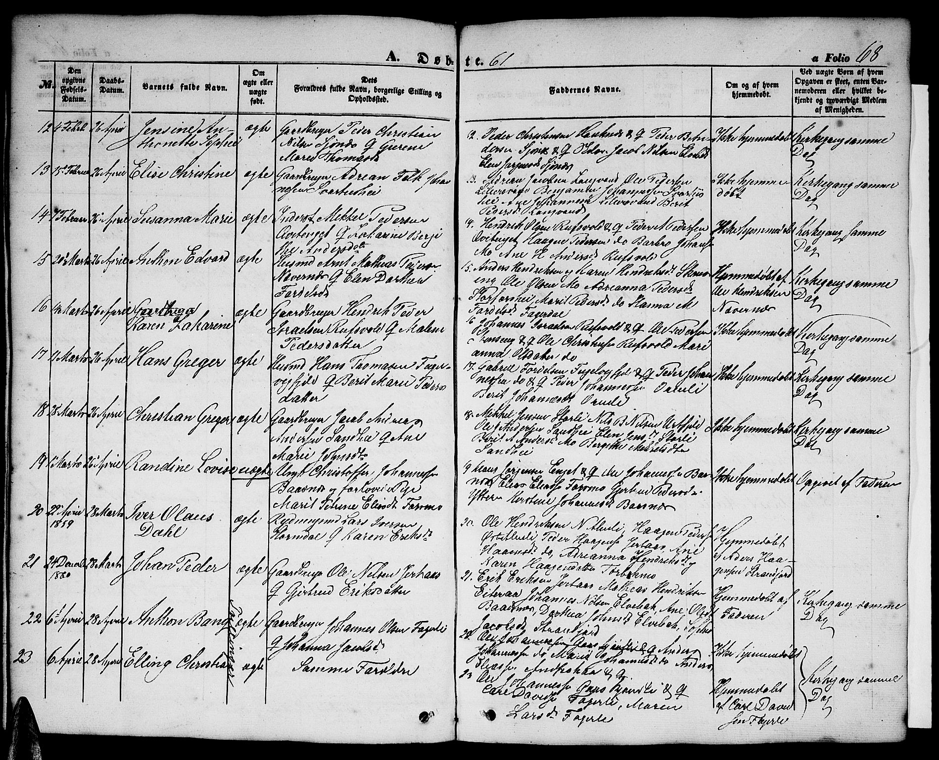 Ministerialprotokoller, klokkerbøker og fødselsregistre - Nordland, SAT/A-1459/827/L0414: Parish register (copy) no. 827C03, 1853-1865, p. 68