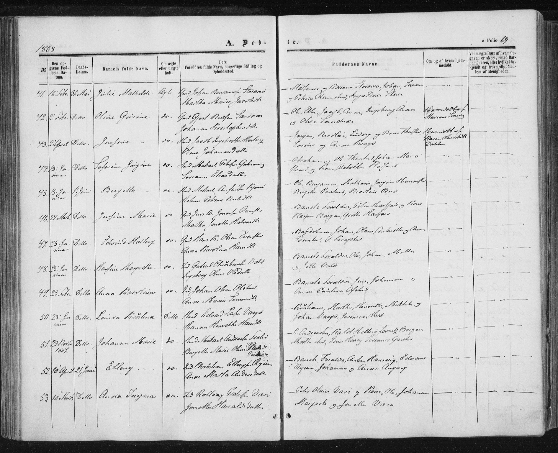 Ministerialprotokoller, klokkerbøker og fødselsregistre - Nord-Trøndelag, AV/SAT-A-1458/784/L0670: Parish register (official) no. 784A05, 1860-1876, p. 69