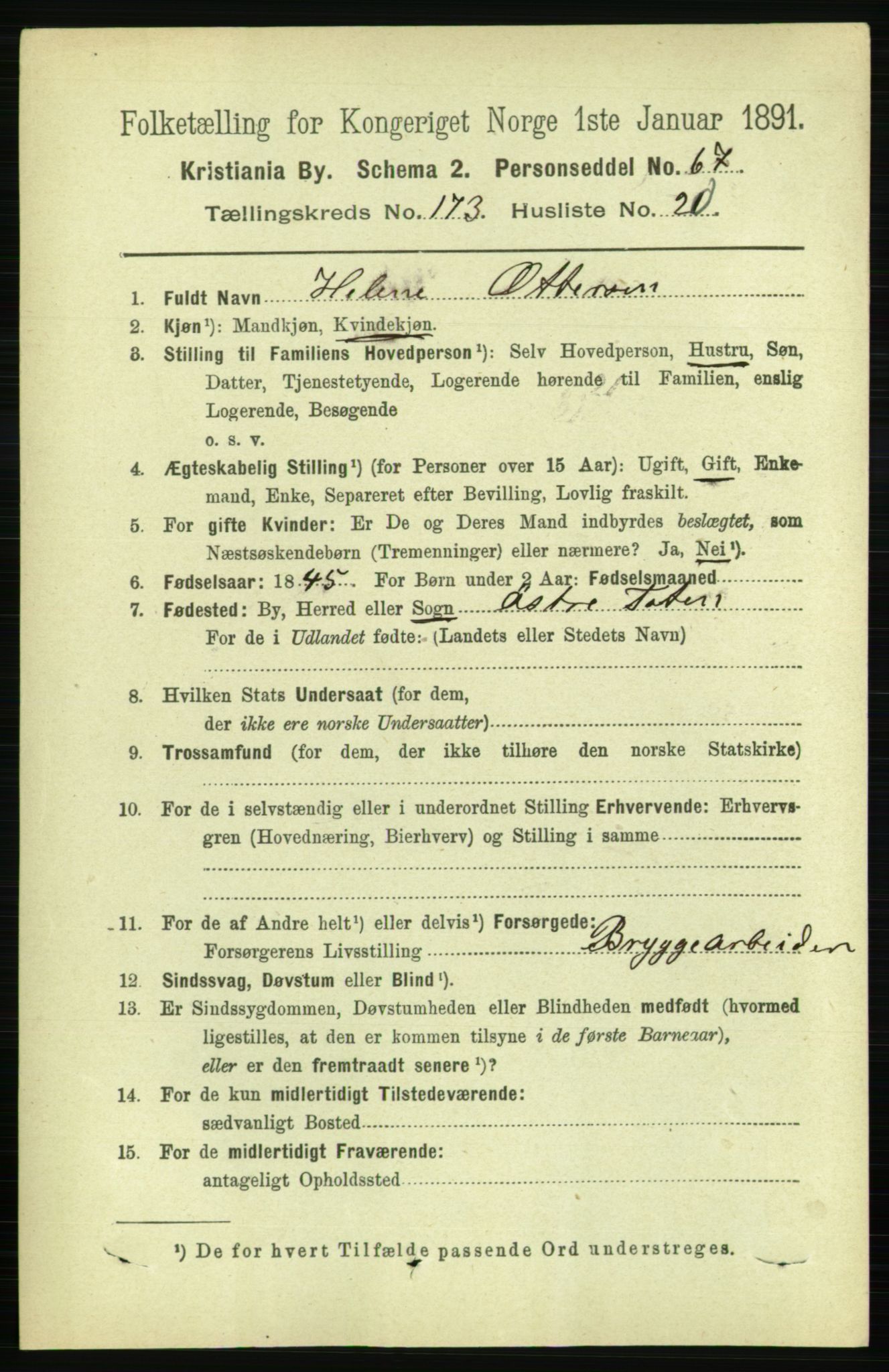 RA, 1891 census for 0301 Kristiania, 1891, p. 103820