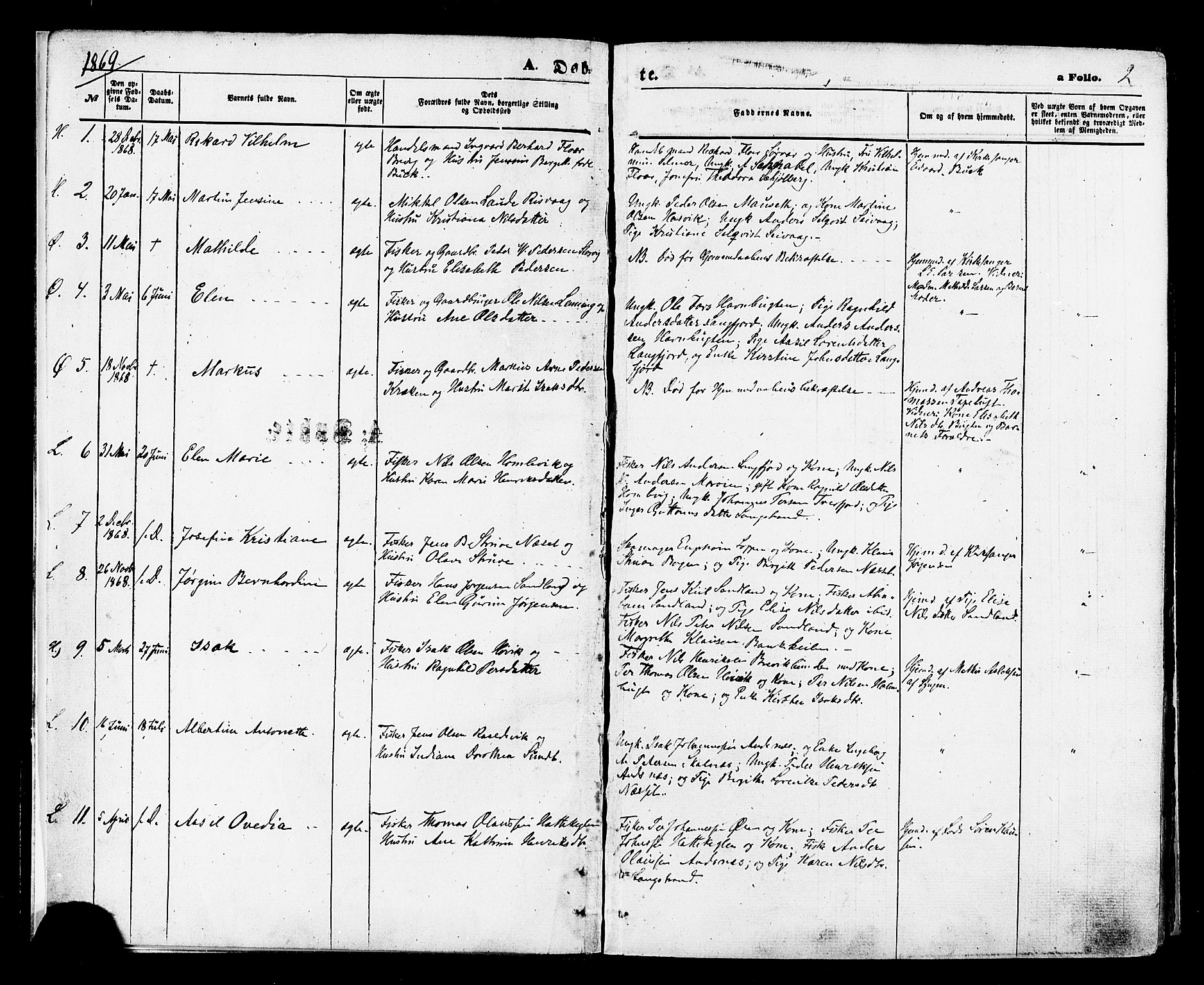 Loppa sokneprestkontor, SATØ/S-1339/H/Ha/L0005kirke: Parish register (official) no. 5, 1869-1878, p. 2