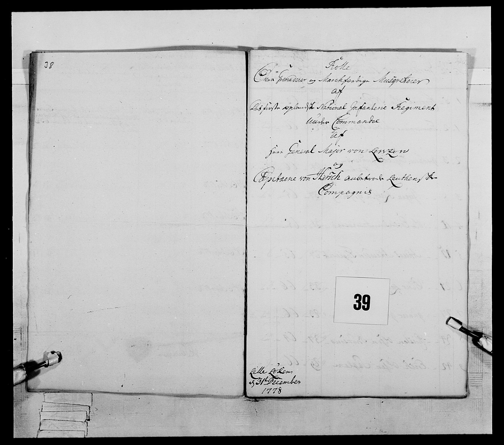 Generalitets- og kommissariatskollegiet, Det kongelige norske kommissariatskollegium, RA/EA-5420/E/Eh/L0059: 1. Opplandske nasjonale infanteriregiment, 1775-1783, p. 282