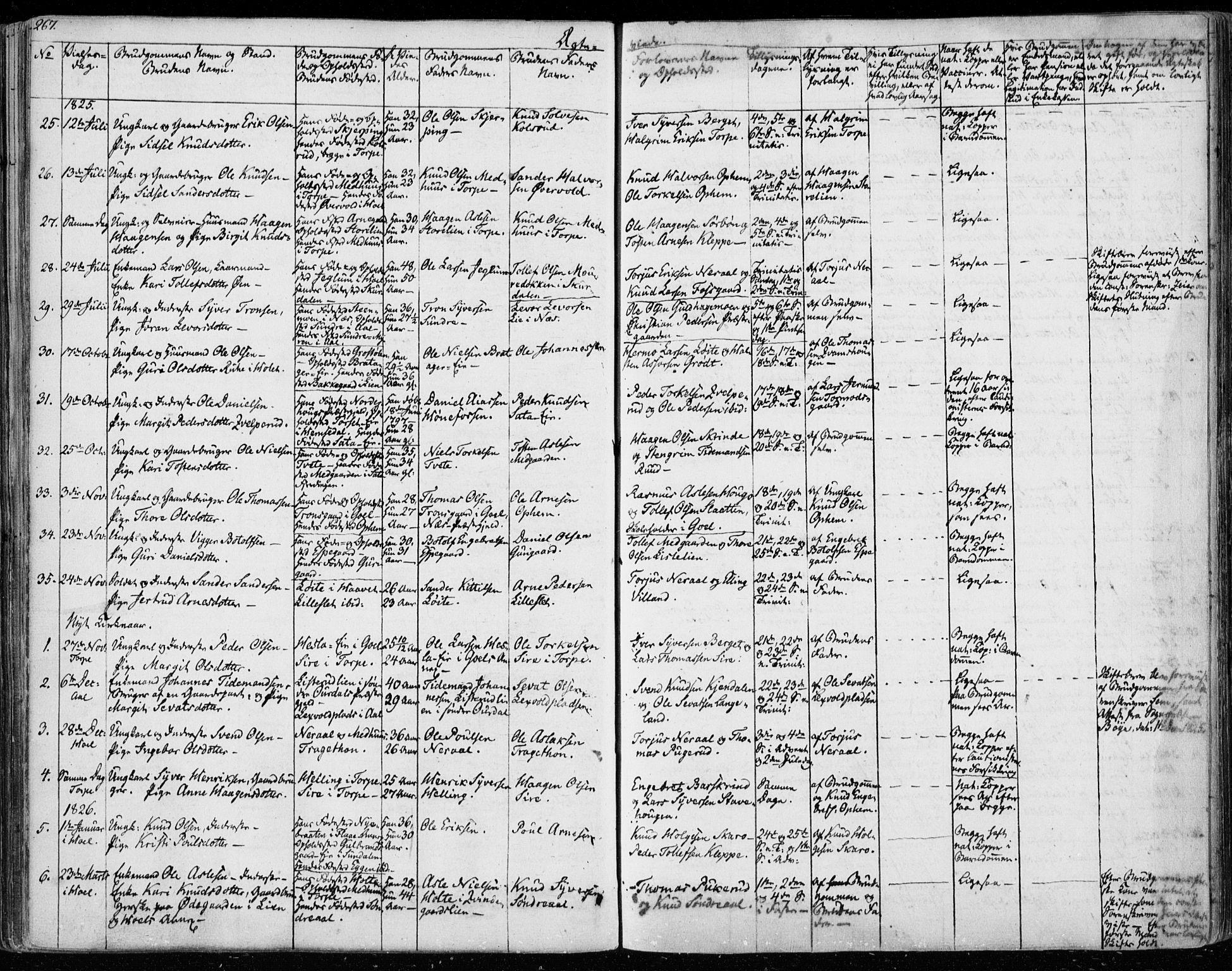 Ål kirkebøker, SAKO/A-249/F/Fa/L0005: Parish register (official) no. I 5, 1825-1848, p. 267