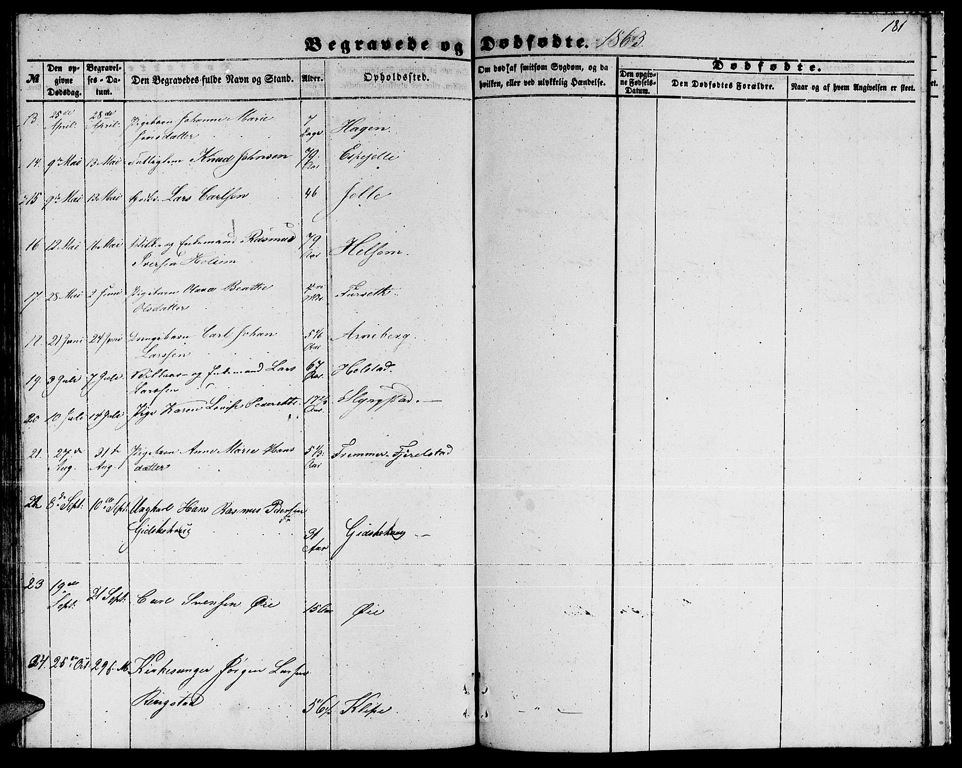 Ministerialprotokoller, klokkerbøker og fødselsregistre - Møre og Romsdal, AV/SAT-A-1454/520/L0291: Parish register (copy) no. 520C03, 1854-1881, p. 181