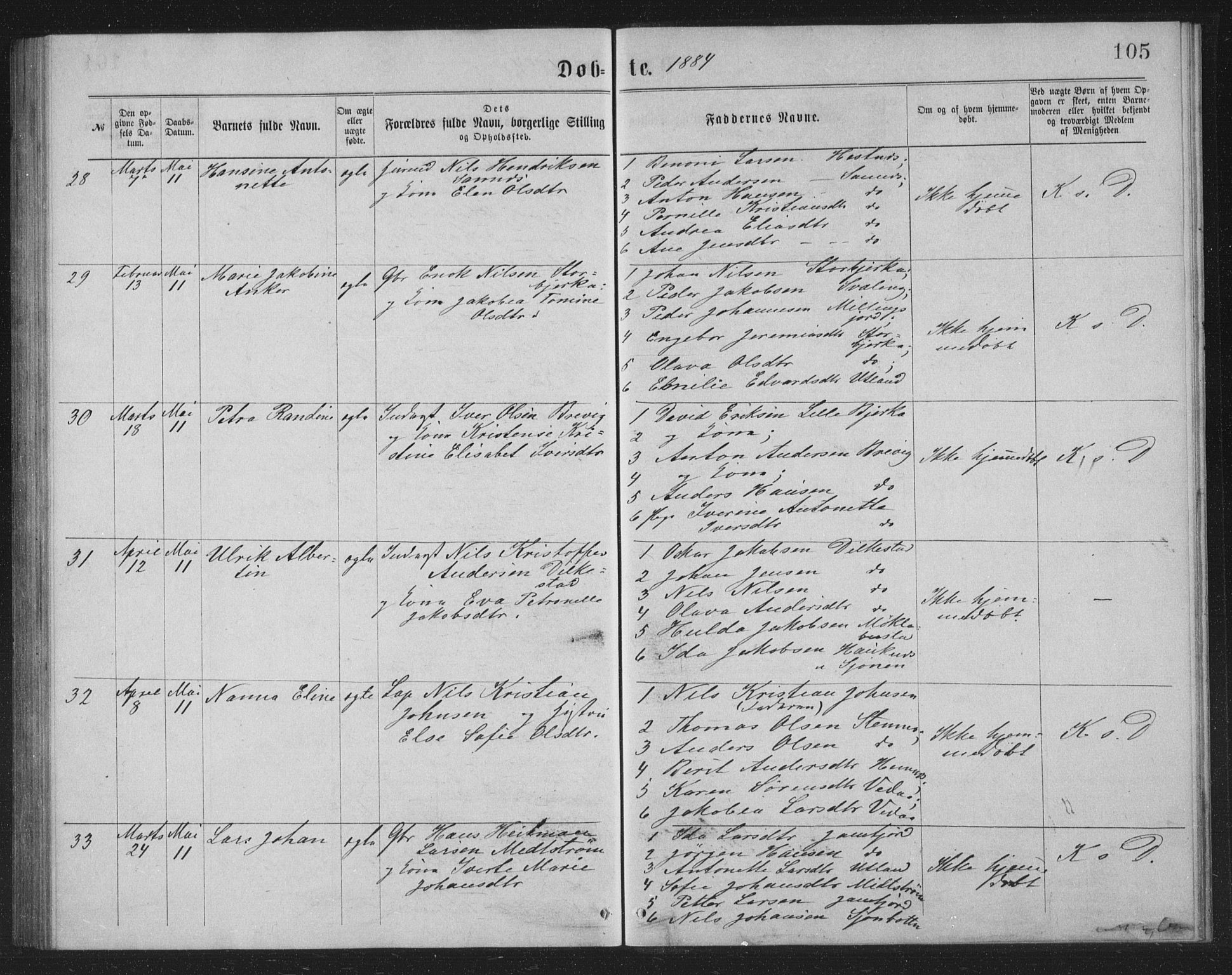 Ministerialprotokoller, klokkerbøker og fødselsregistre - Nordland, AV/SAT-A-1459/825/L0369: Parish register (copy) no. 825C06, 1873-1885, p. 105