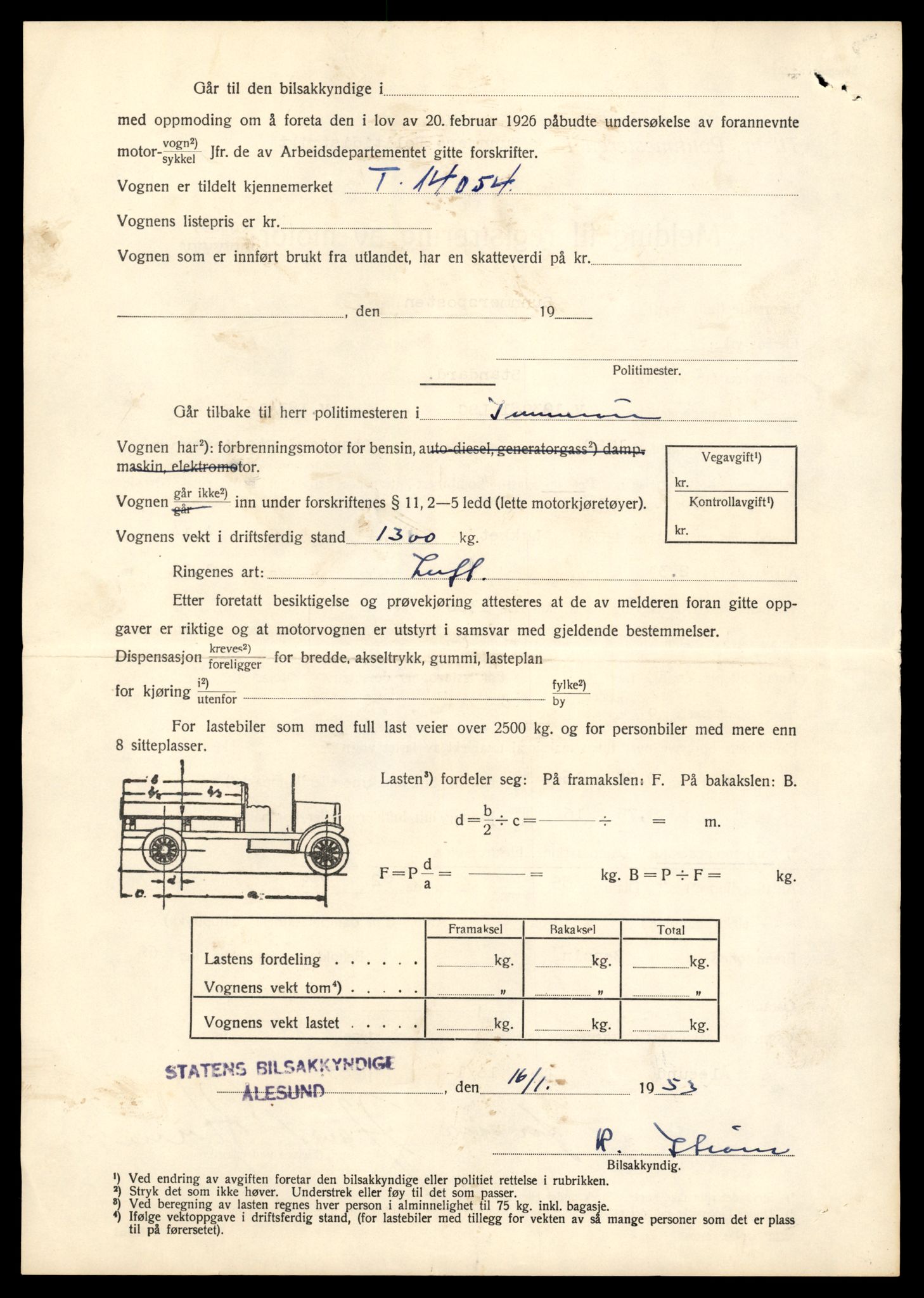 Møre og Romsdal vegkontor - Ålesund trafikkstasjon, AV/SAT-A-4099/F/Fe/L0042: Registreringskort for kjøretøy T 13906 - T 14079, 1927-1998, p. 2578
