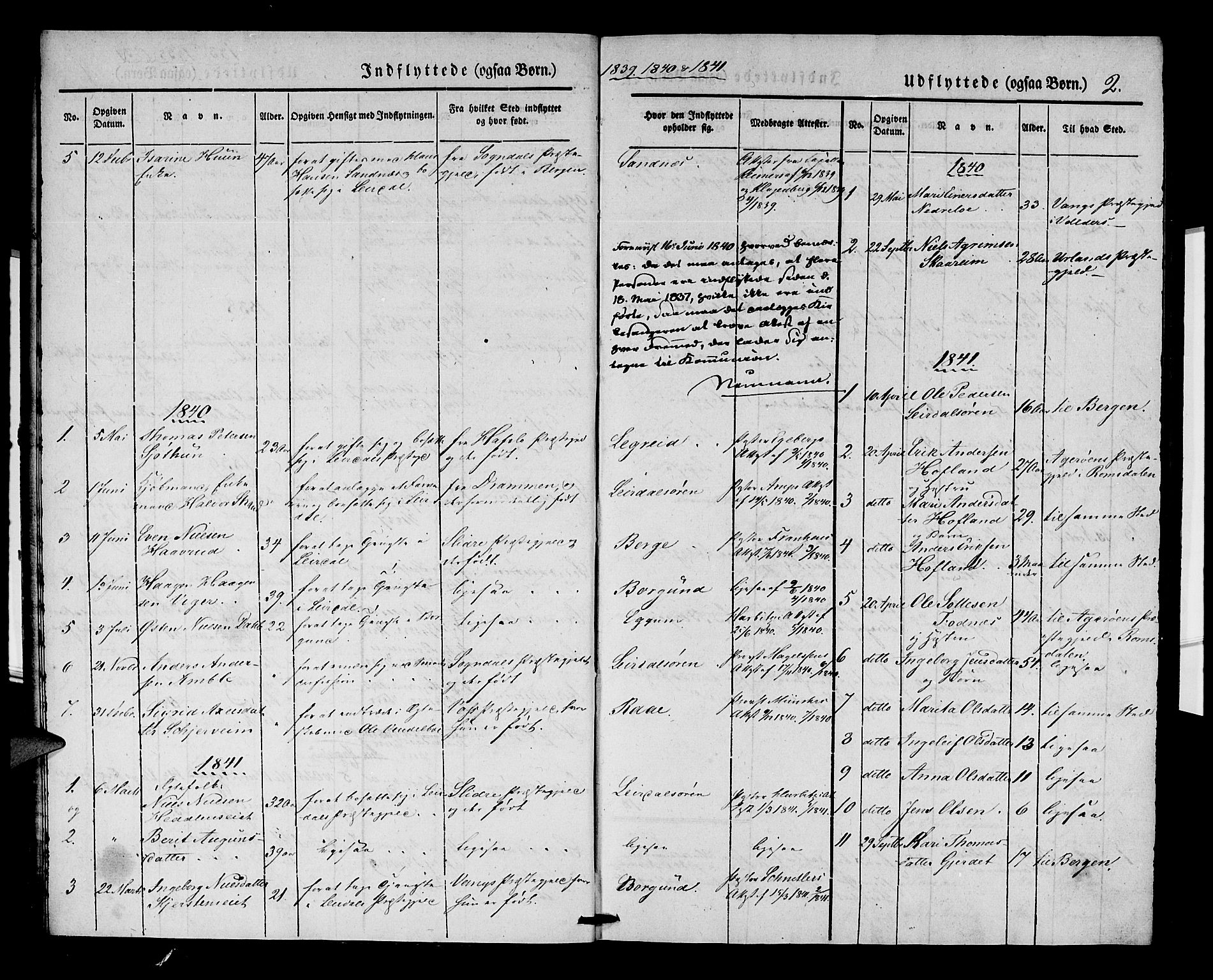 Lærdal sokneprestembete, SAB/A-81201: Parish register (official) no. A 10, 1837-1851, p. 2