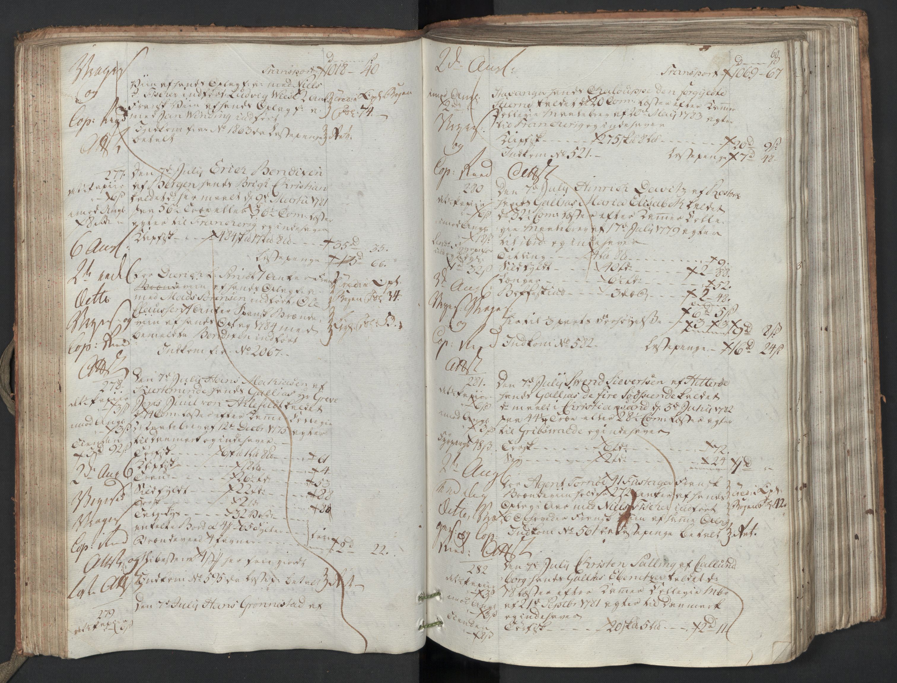 Generaltollkammeret, tollregnskaper, AV/RA-EA-5490/R26/L0223/0001: Tollregnskaper Bergen A / Utgående hovedtollbok, 1786, p. 59b-60a