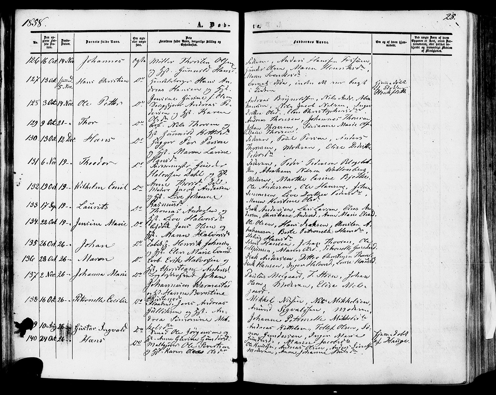 Skien kirkebøker, SAKO/A-302/F/Fa/L0007: Parish register (official) no. 7, 1856-1865, p. 28