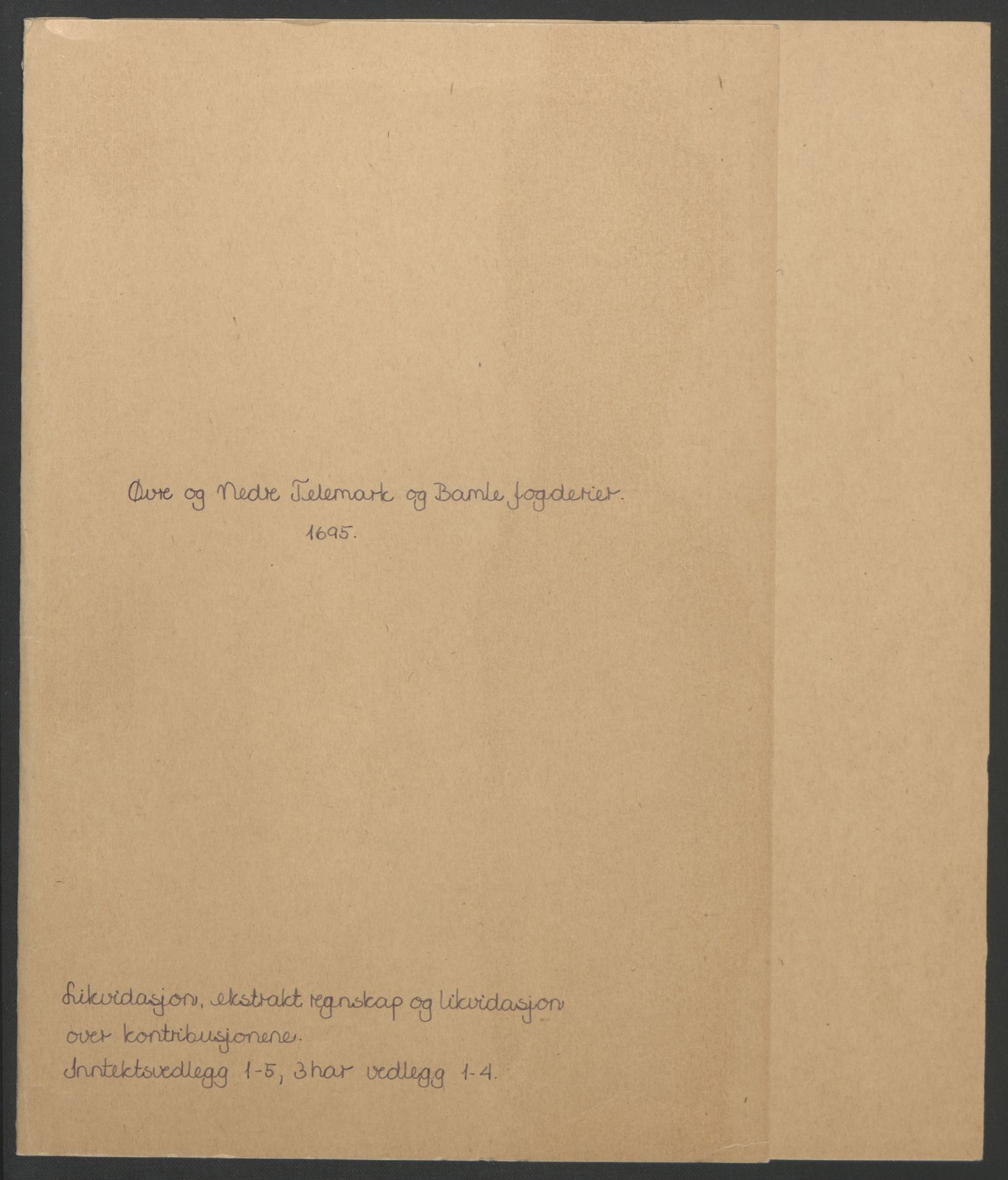 Rentekammeret inntil 1814, Reviderte regnskaper, Fogderegnskap, AV/RA-EA-4092/R36/L2093: Fogderegnskap Øvre og Nedre Telemark og Bamble, 1695, p. 3