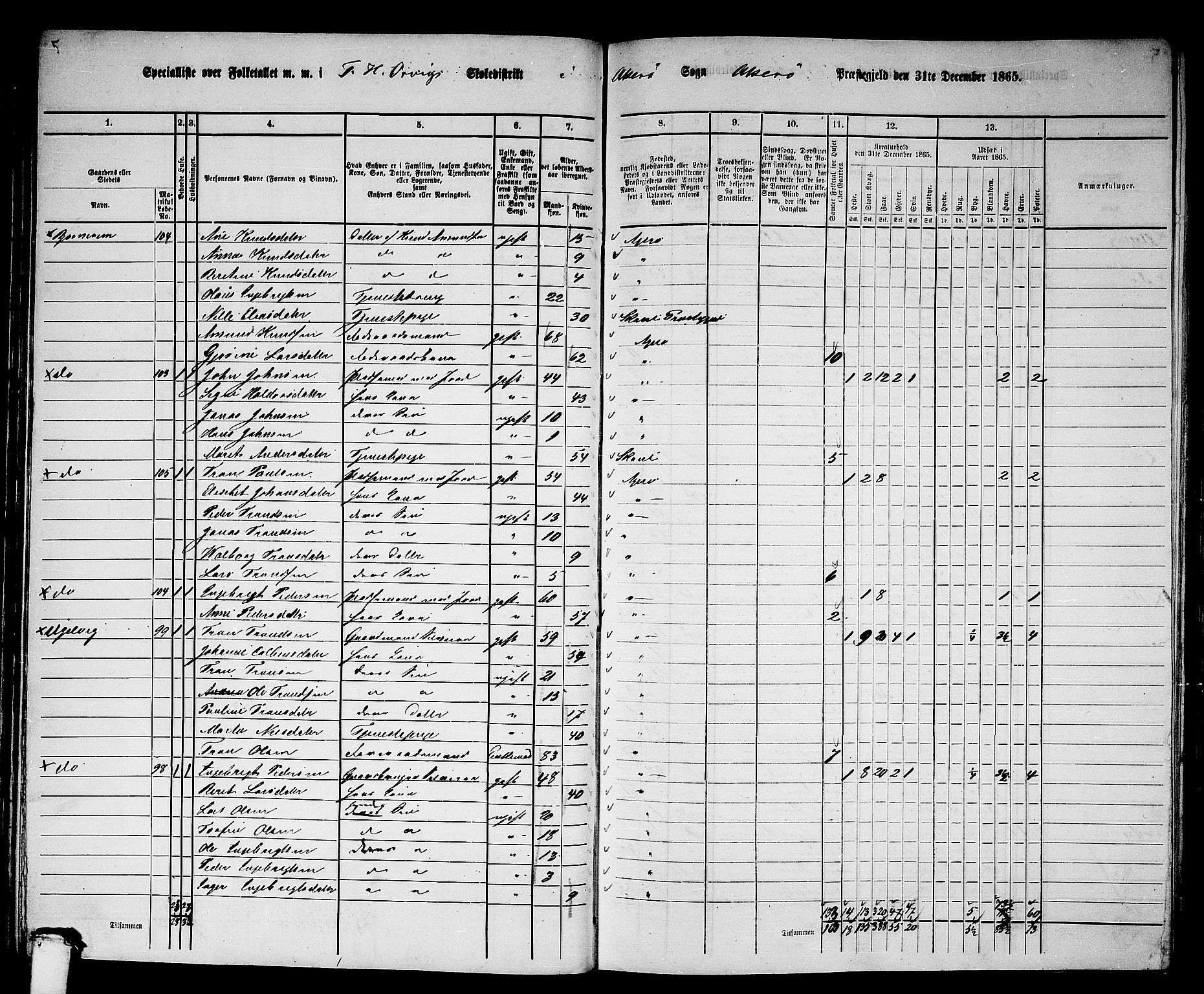 RA, 1865 census for Aukra, 1865, p. 60