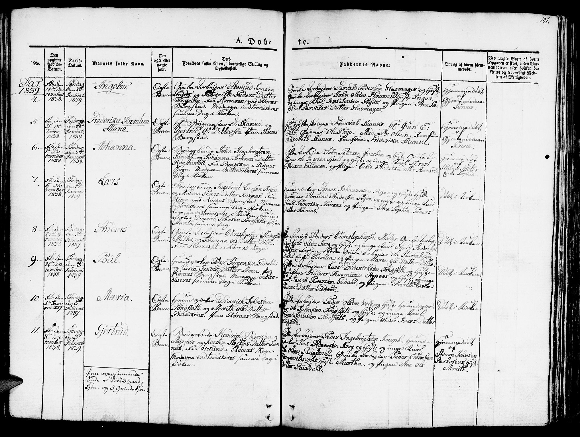 Ministerialprotokoller, klokkerbøker og fødselsregistre - Sør-Trøndelag, SAT/A-1456/681/L0938: Parish register (copy) no. 681C02, 1829-1879, p. 101
