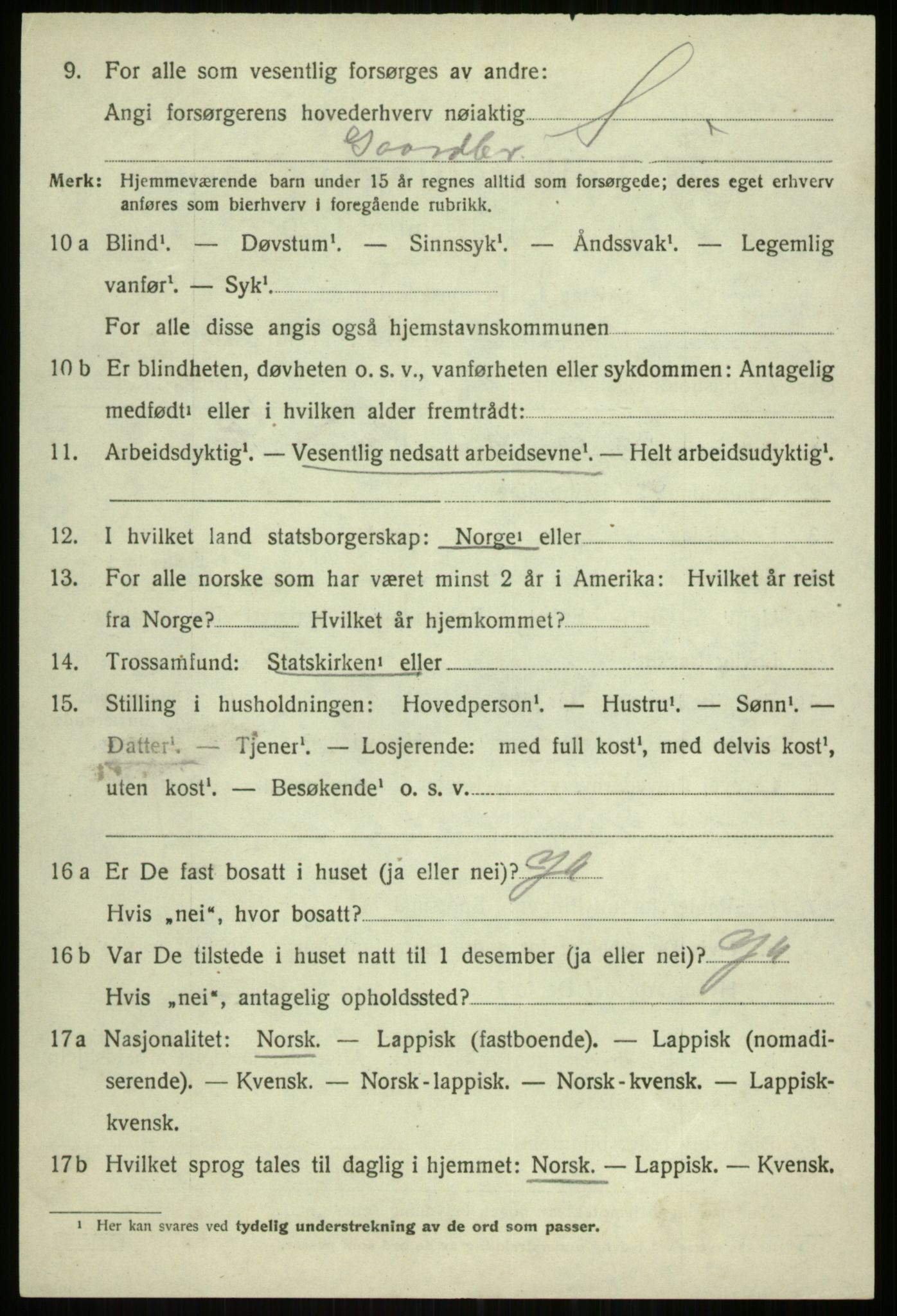 SATØ, 1920 census for Tromsøysund, 1920, p. 4955