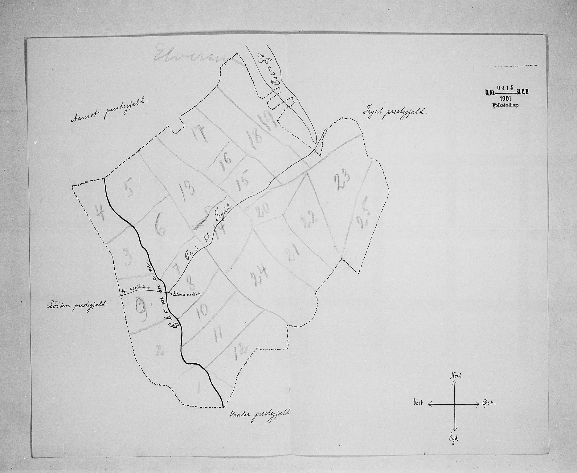 SAH, 1900 census for Elverum, 1900, p. 34