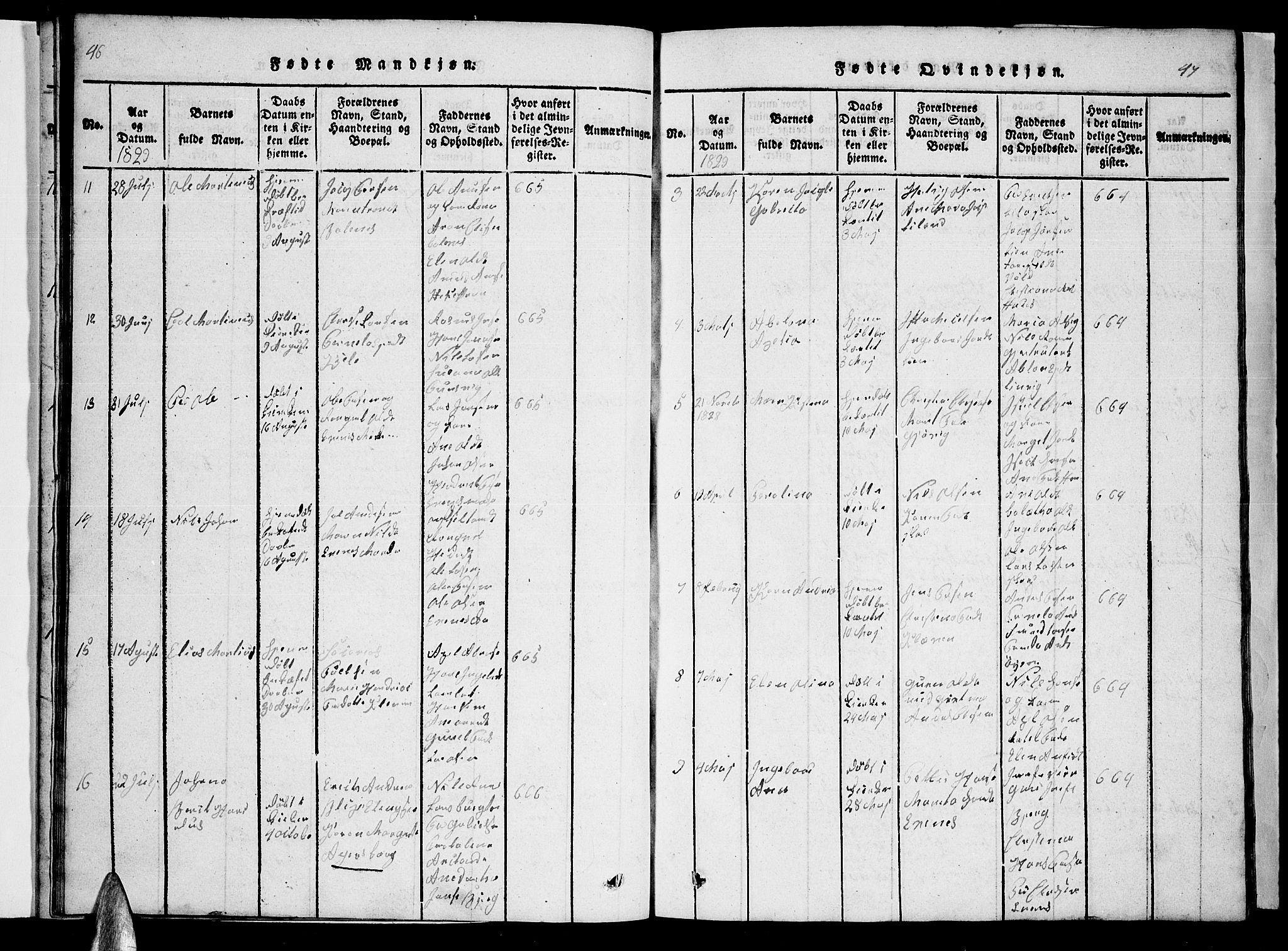 Ministerialprotokoller, klokkerbøker og fødselsregistre - Nordland, AV/SAT-A-1459/863/L0911: Parish register (copy) no. 863C01, 1821-1858, p. 46-47