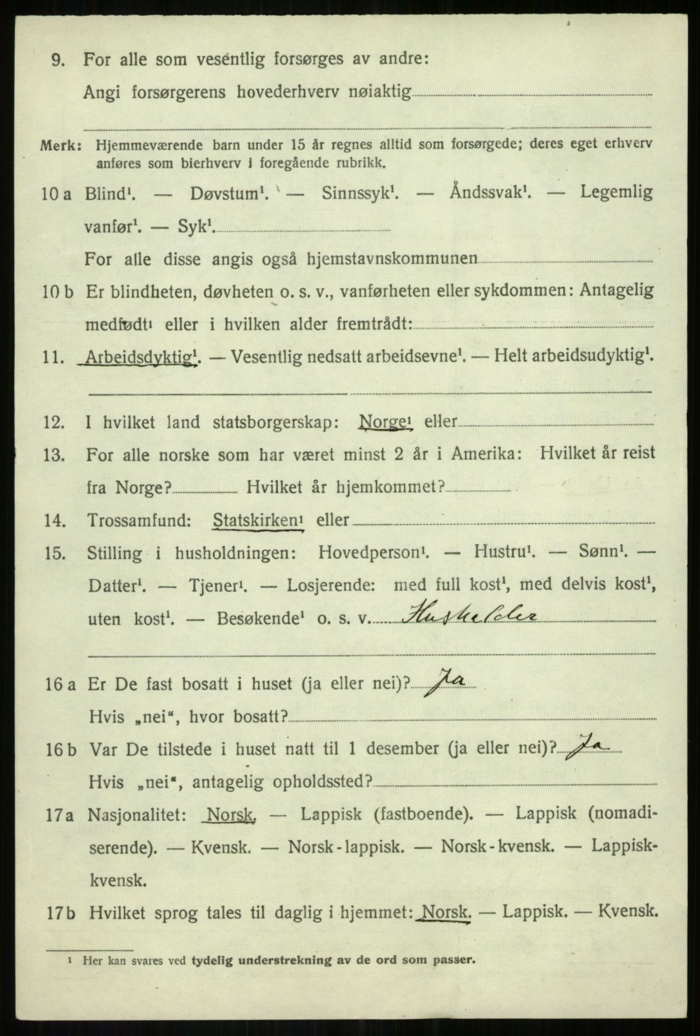 SATØ, 1920 census for Bardu, 1920, p. 3855