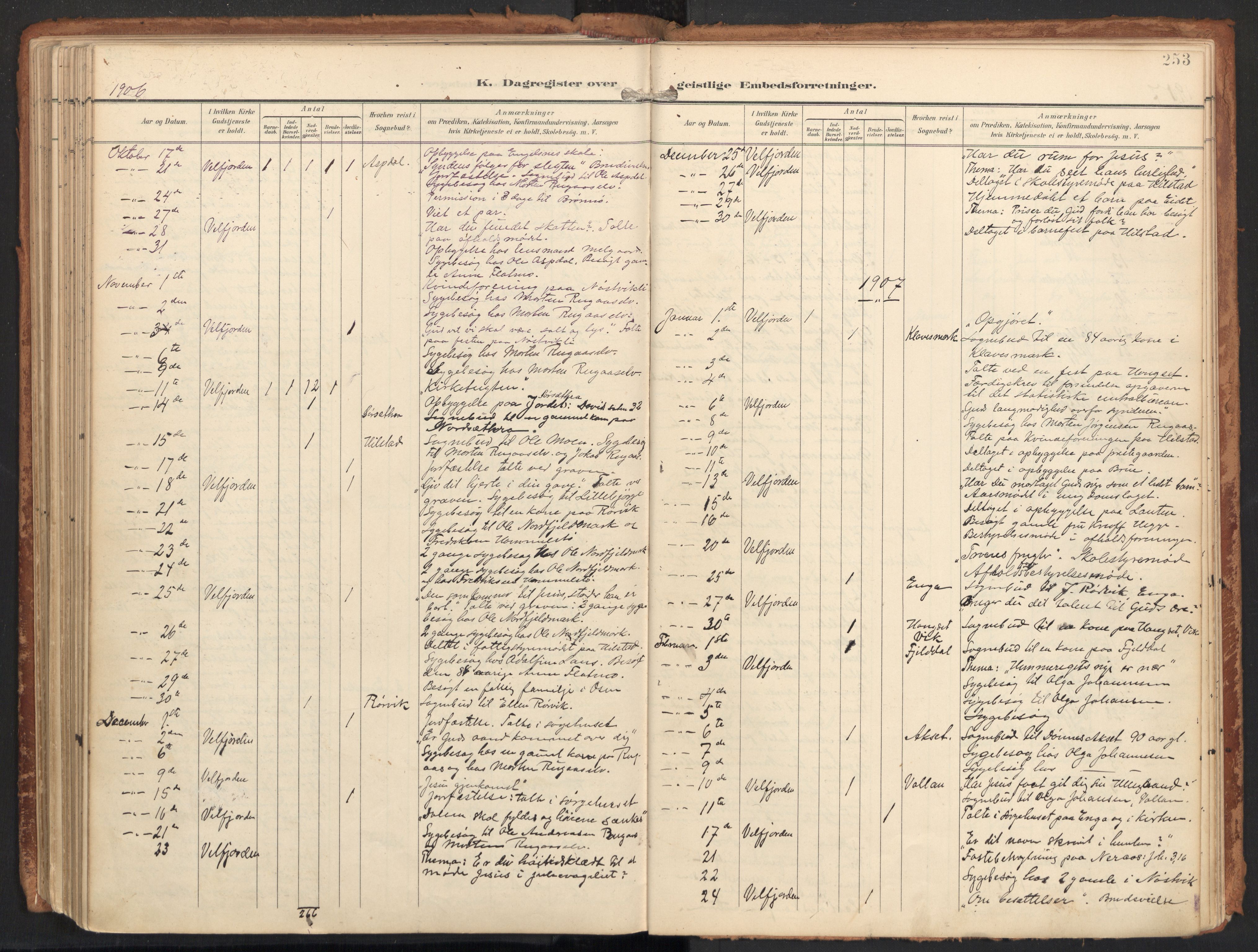 Ministerialprotokoller, klokkerbøker og fødselsregistre - Nordland, SAT/A-1459/814/L0227: Parish register (official) no. 814A08, 1899-1920, p. 253