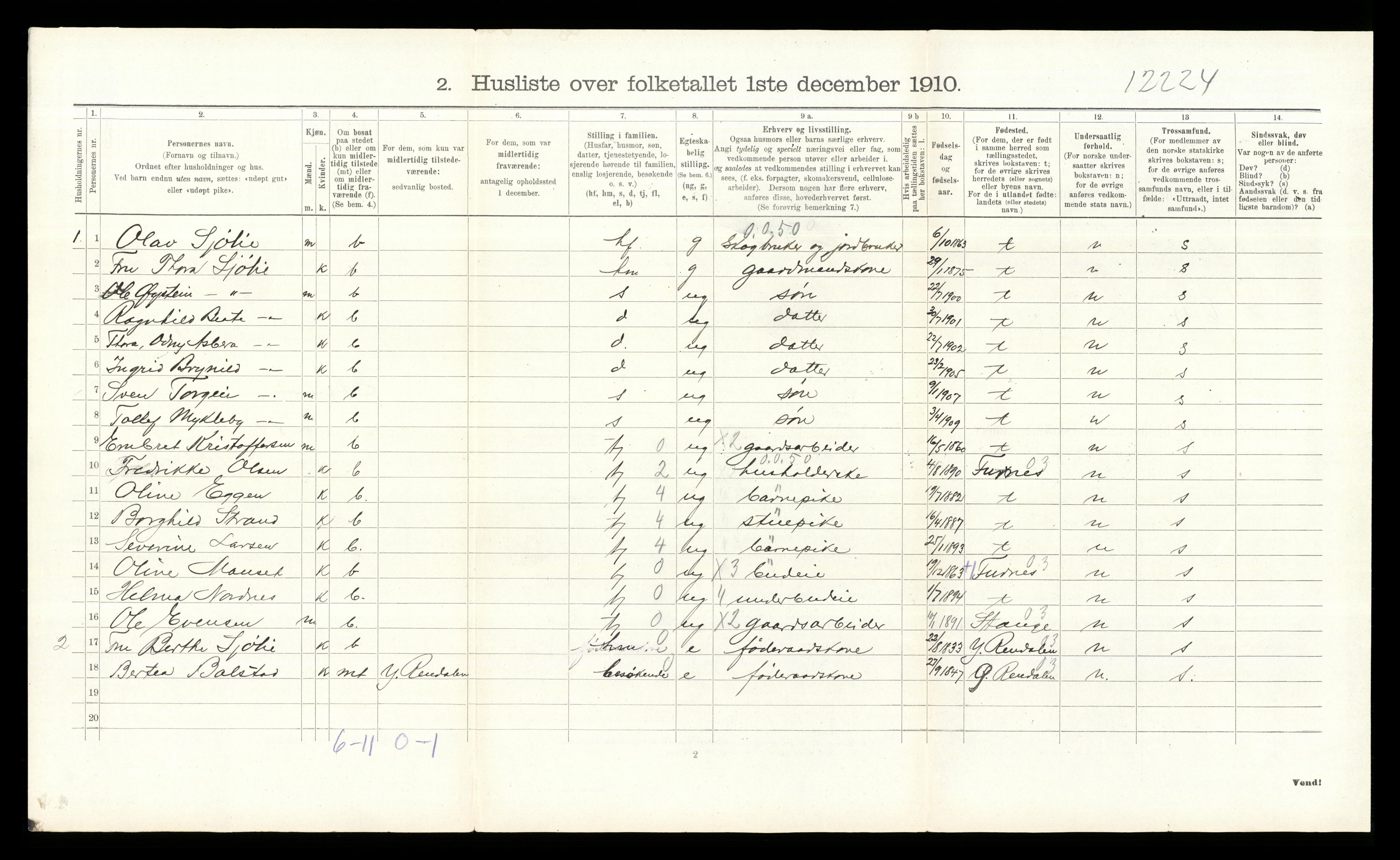 RA, 1910 census for Åmot, 1910, p. 910